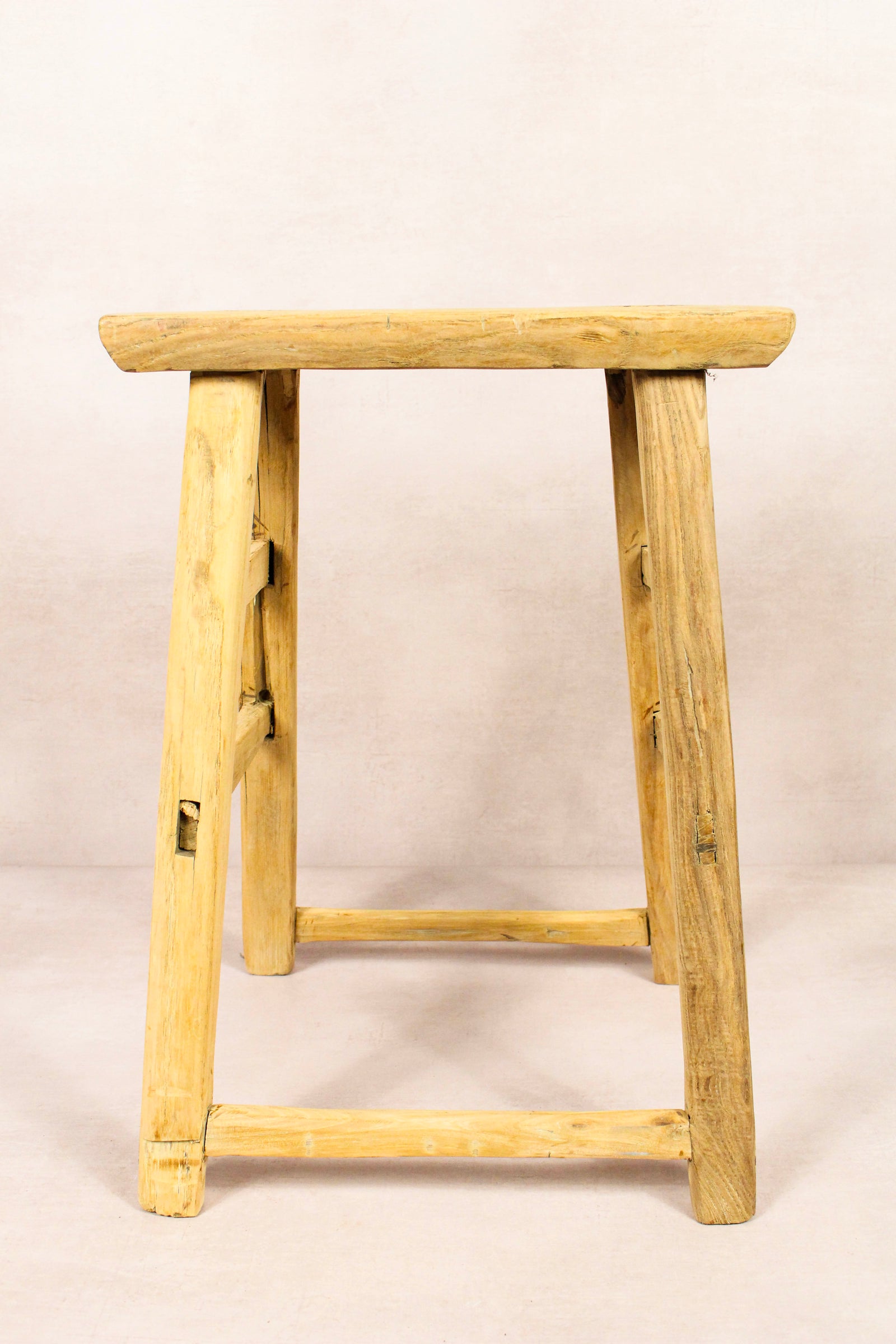 Vintage rustic stool in reclaimed elm wood