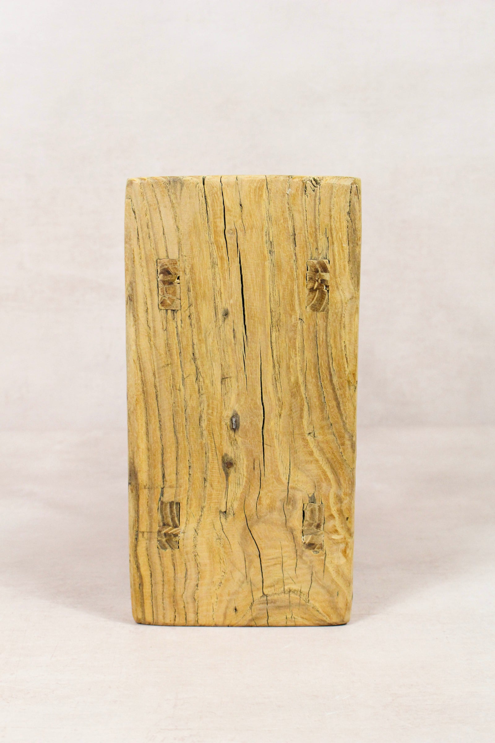 Small vintage rustic reclaimed elm wood stool 215 – Botanical Boys