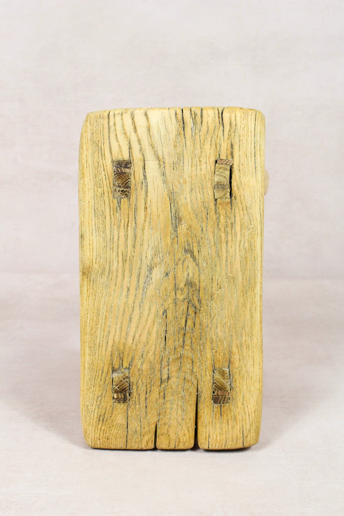 Small vintage rustic reclaimed elm wood stool 217 – Botanical Boys
