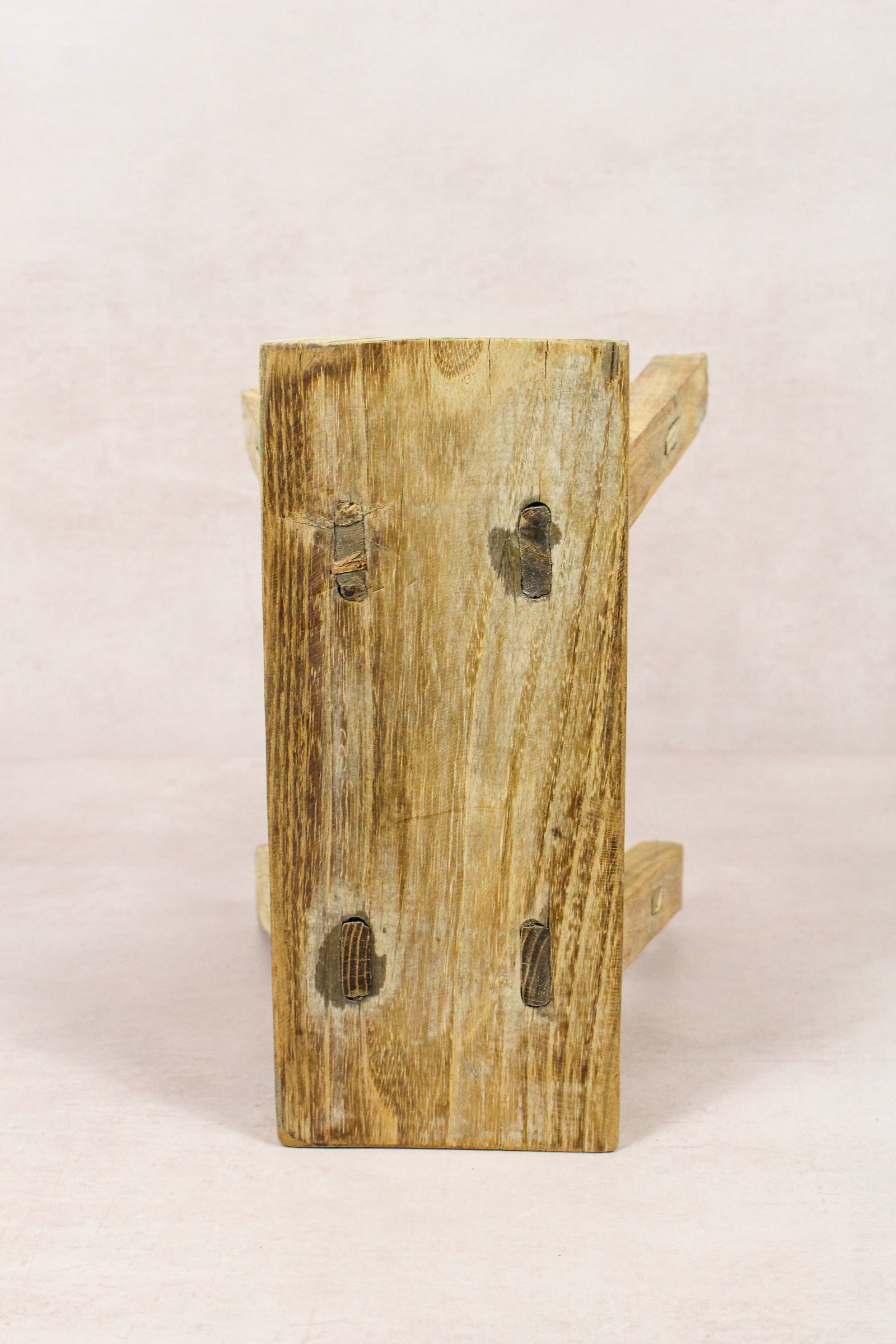 Small vintage rustic reclaimed elm wood stool 223 – Botanical Boys