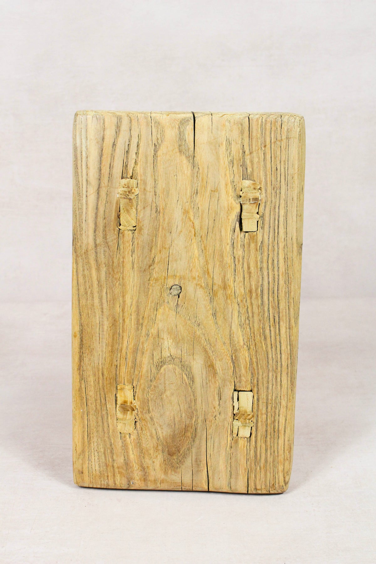 Small vintage rustic reclaimed elm wood stool 224 – Botanical Boys