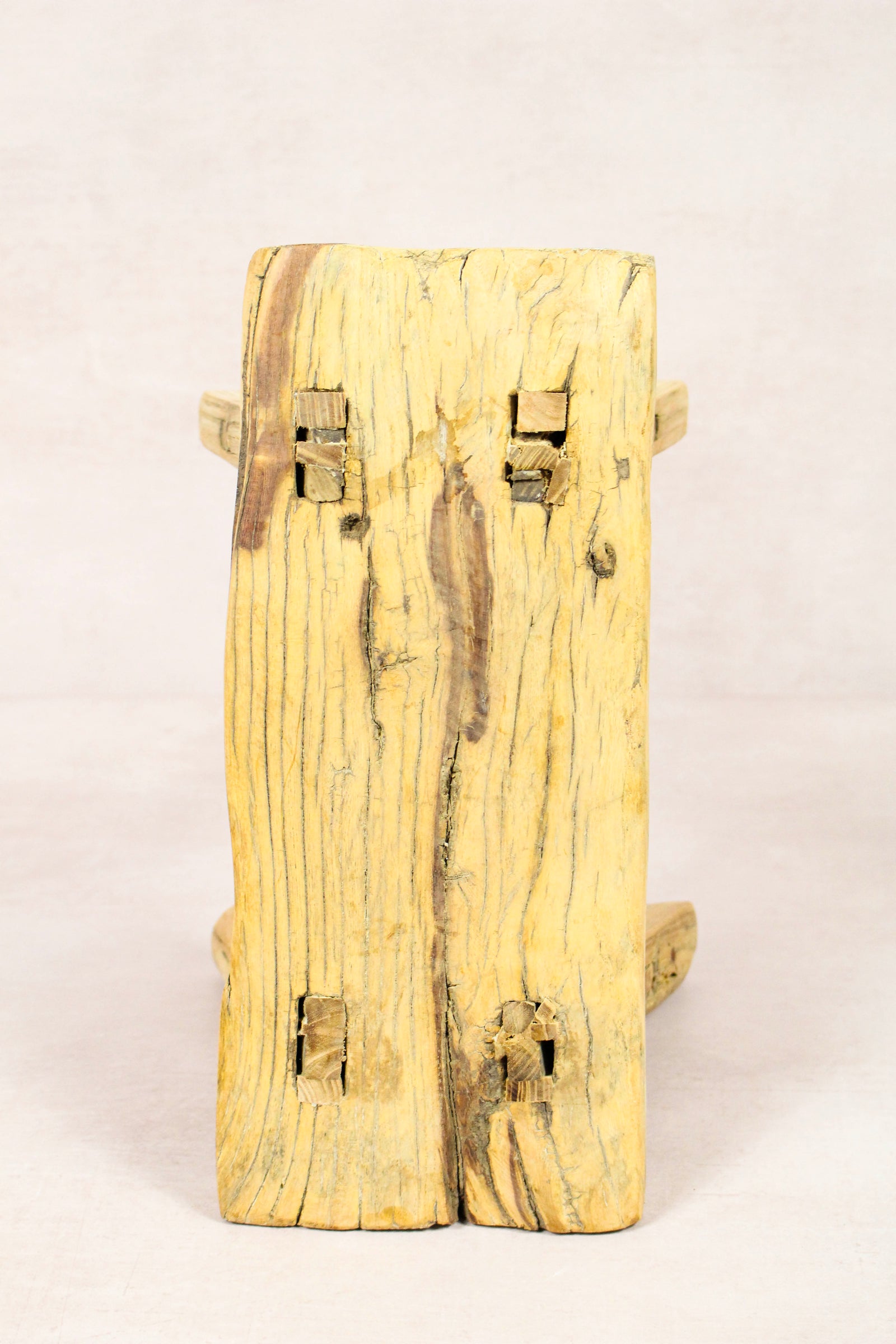 Small vintage rustic reclaimed elm wood stool 225 – Botanical Boys