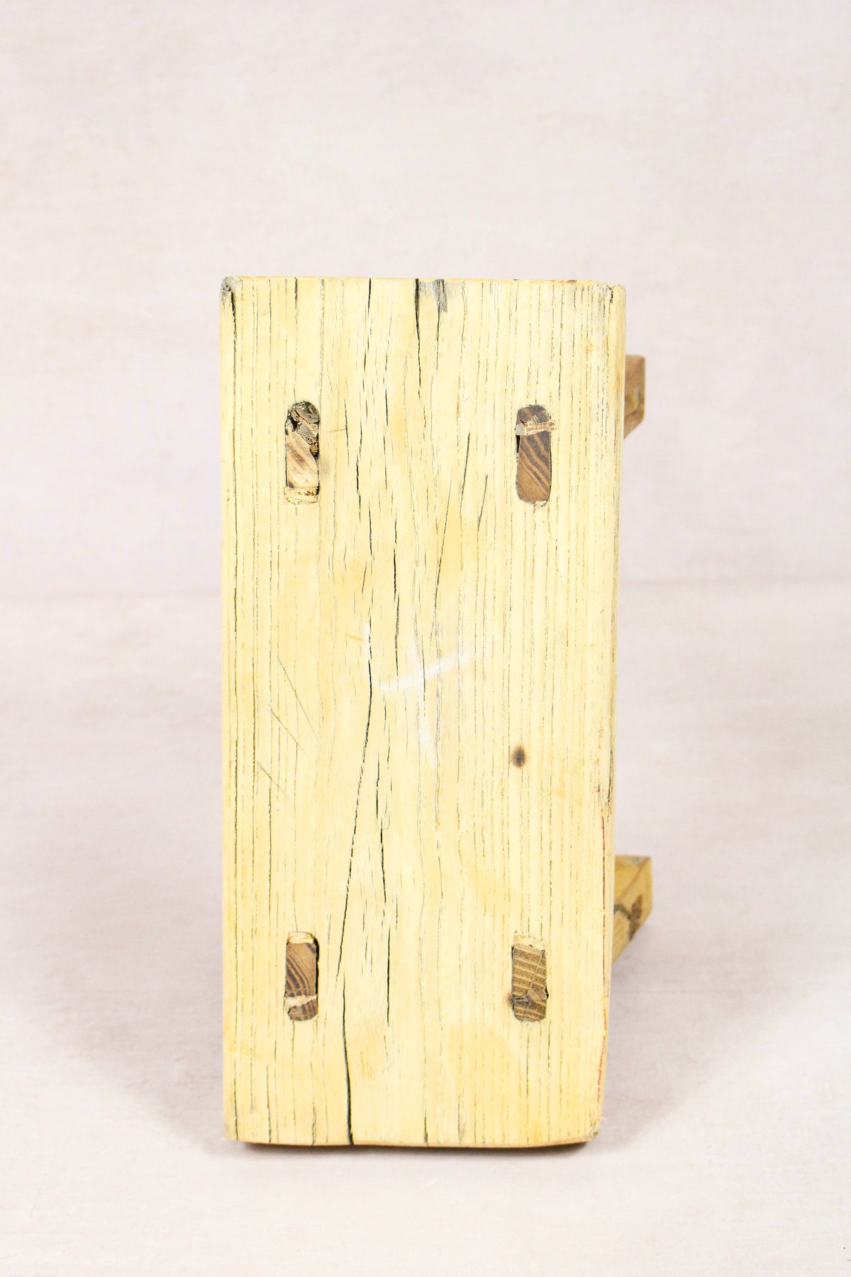 Small vintage rustic reclaimed elm wood stool 227 – Botanical Boys
