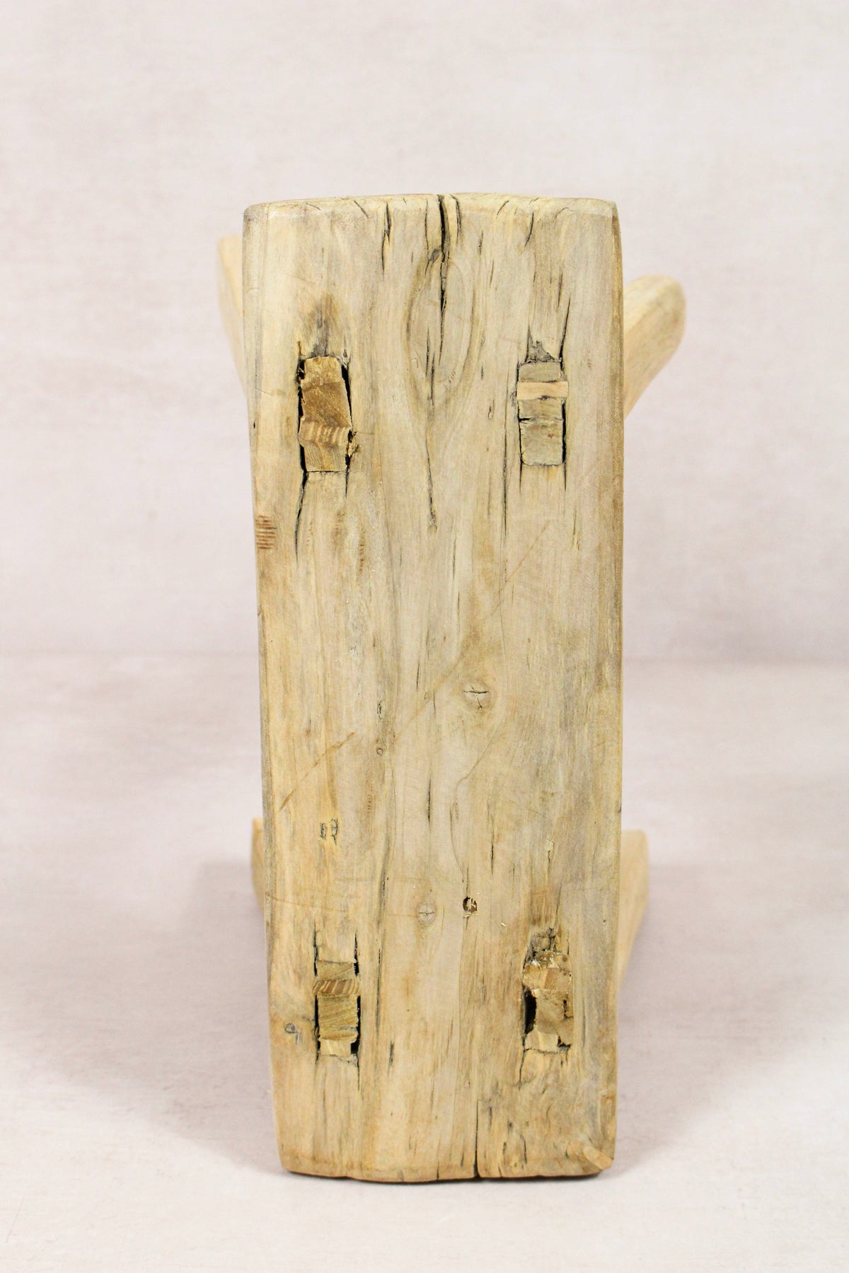 Small vintage rustic reclaimed elm wood stool 233 – Botanical Boys