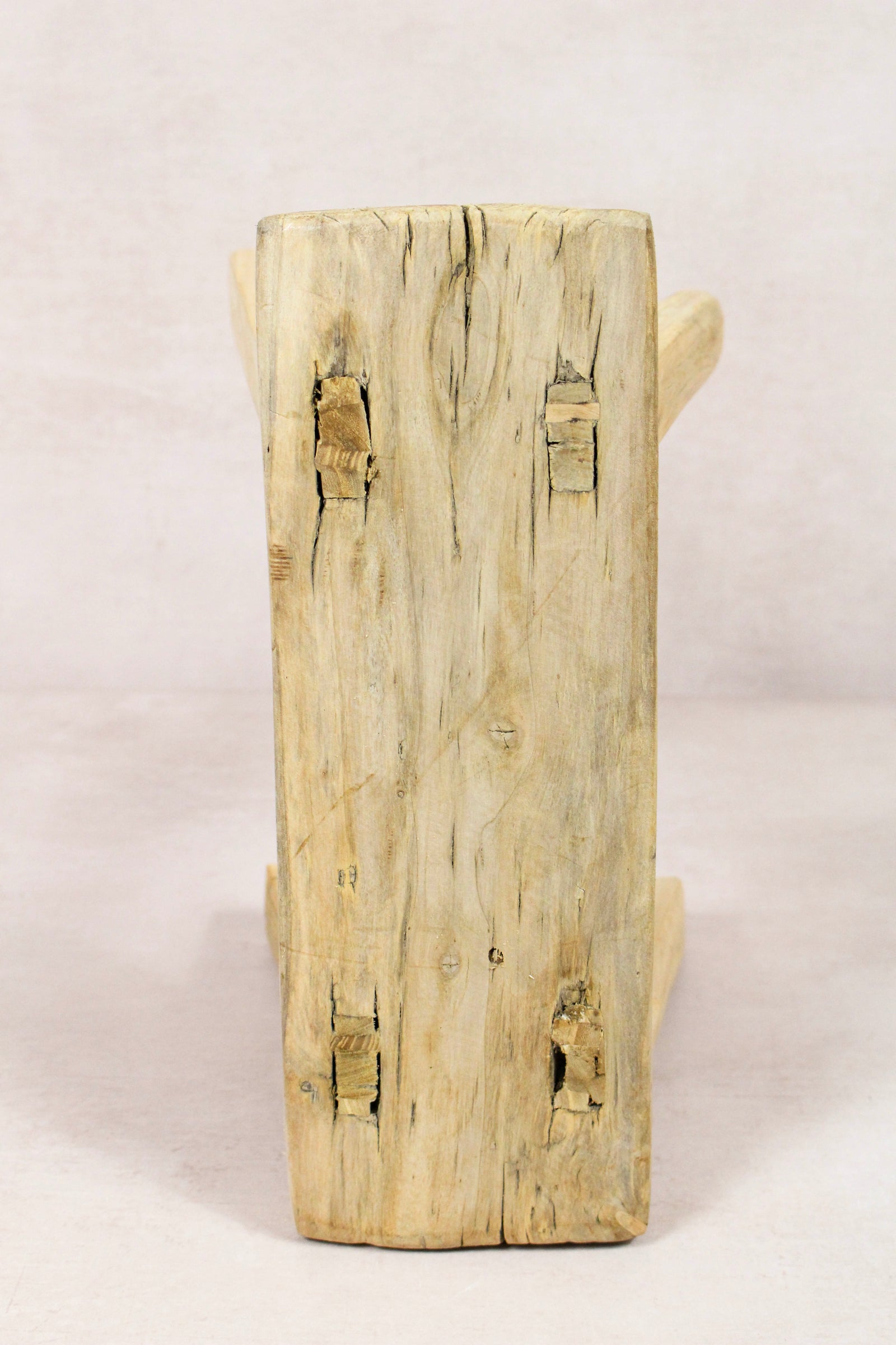 Small vintage rustic reclaimed elm wood stool 233 – Botanical Boys
