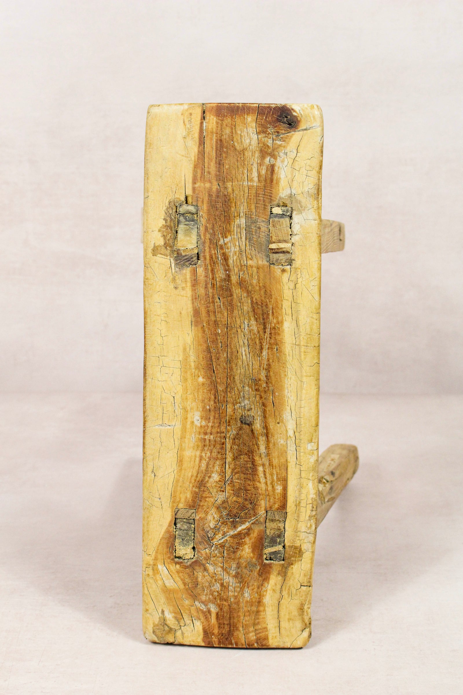 Small vintage rustic reclaimed elm wood stool 235 – Botanical Boys