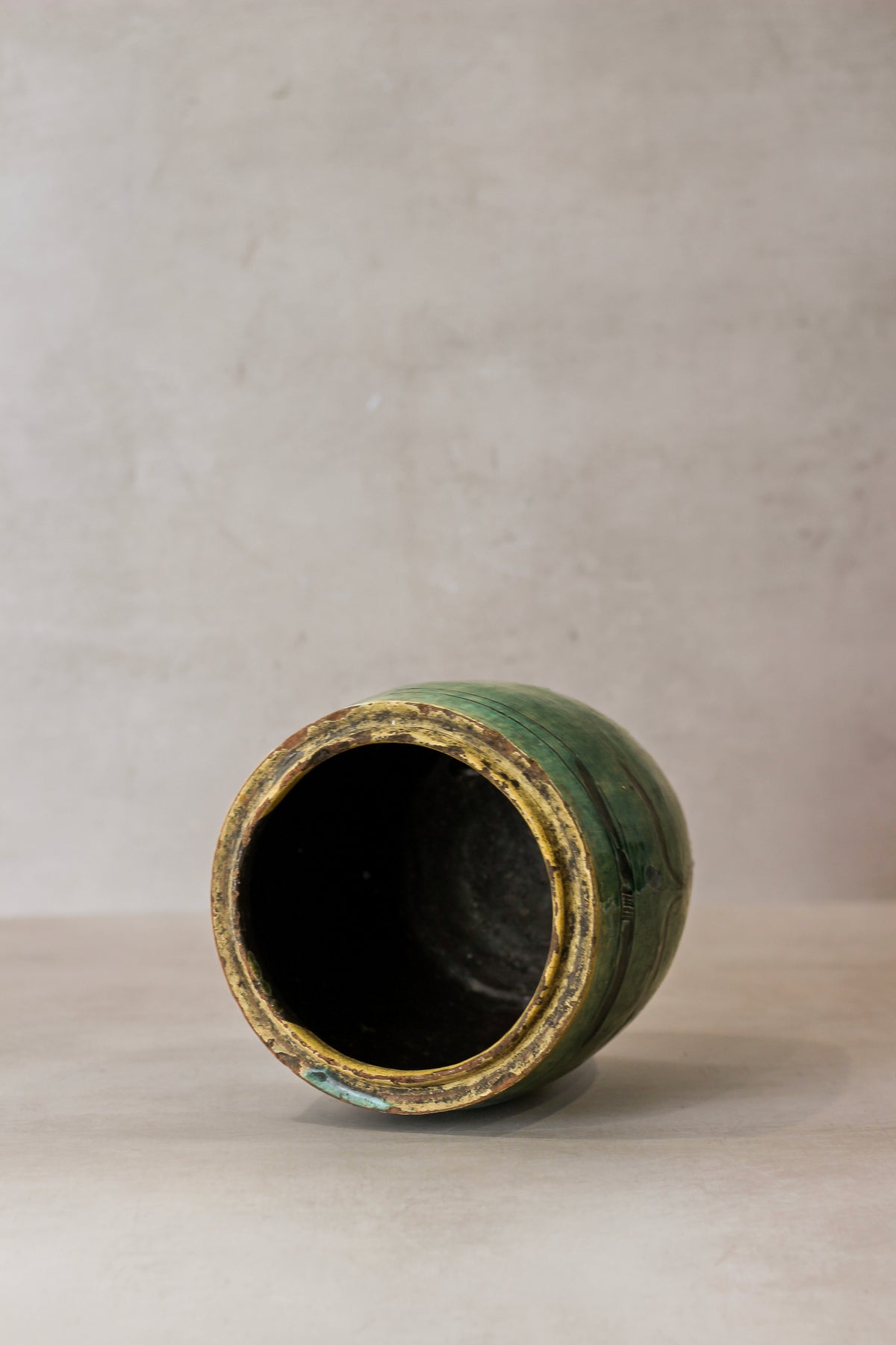 Vintage Emerald Green Pot - No 2