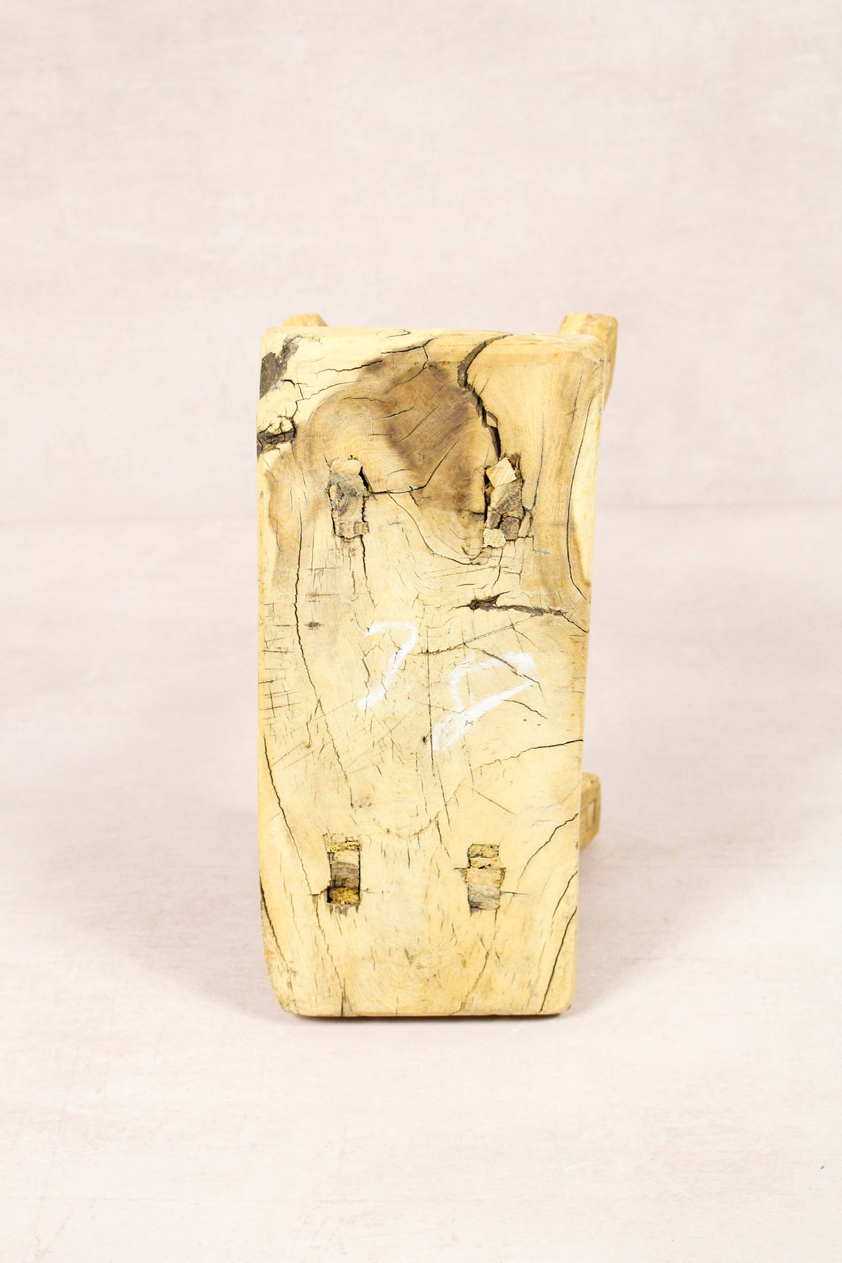Small vintage rustic reclaimed elm wood stool 245 – Botanical Boys