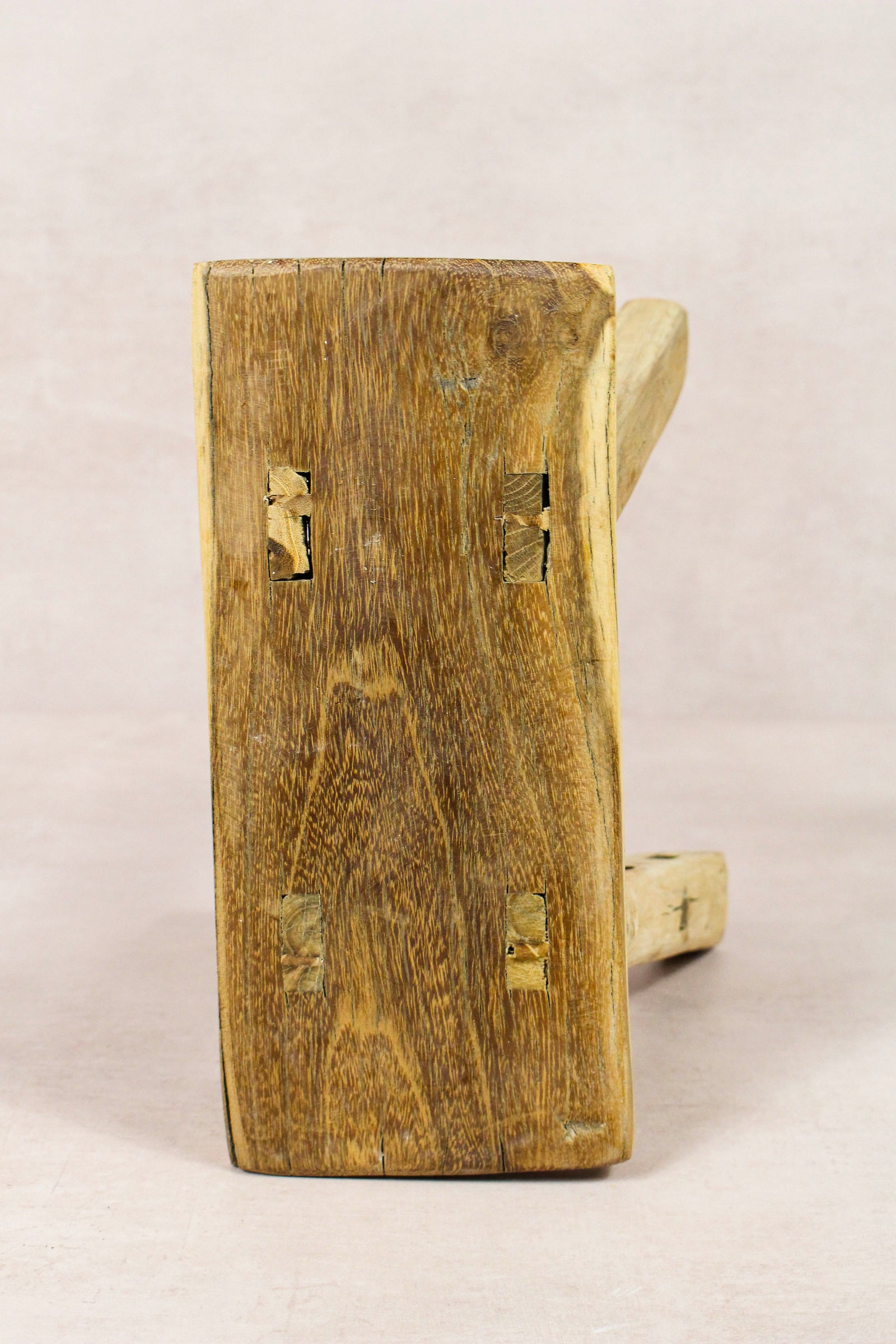 Small vintage rustic reclaimed elm wood stool 246 – Botanical Boys