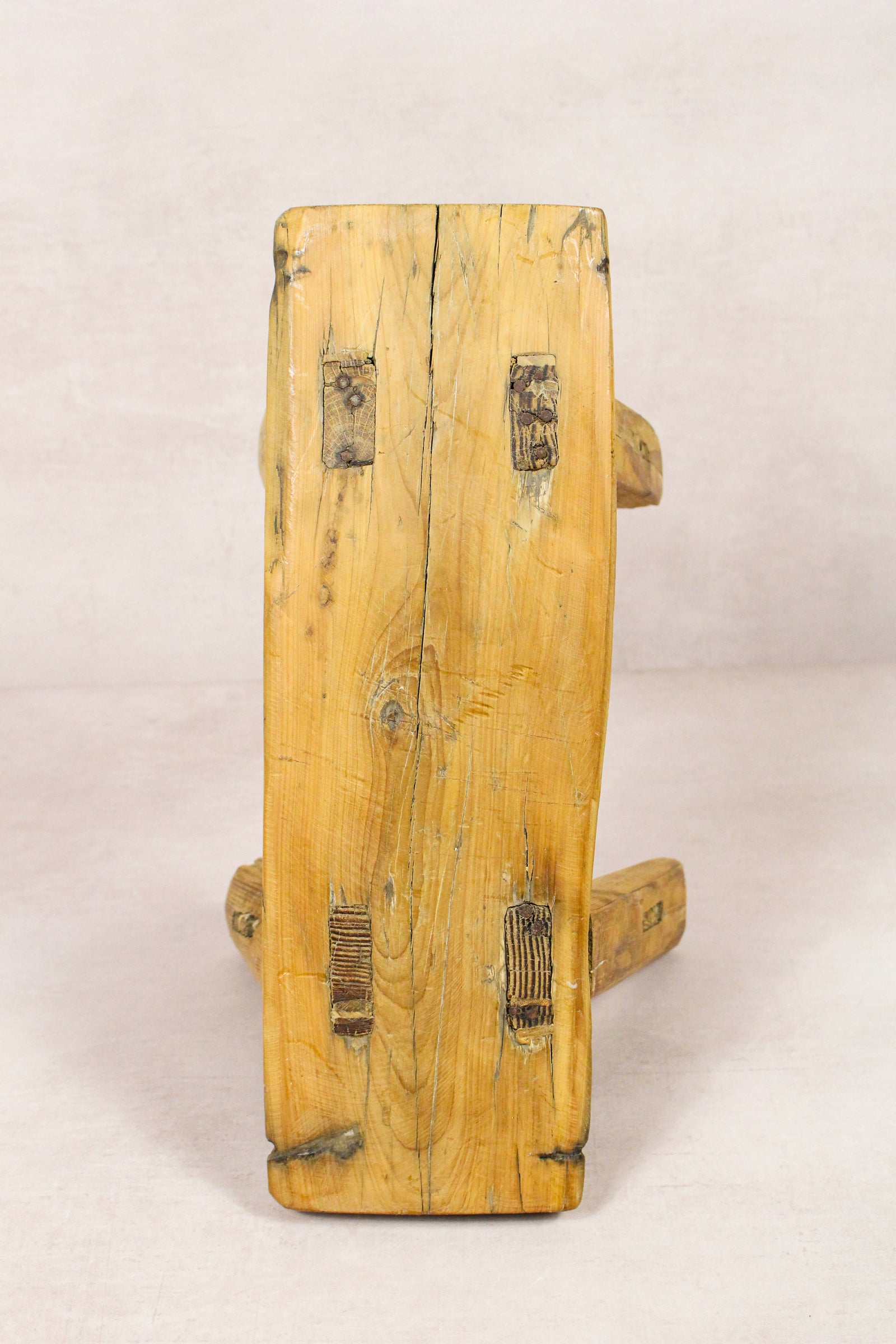 Small vintage rustic reclaimed elm wood stool 249 – Botanical Boys