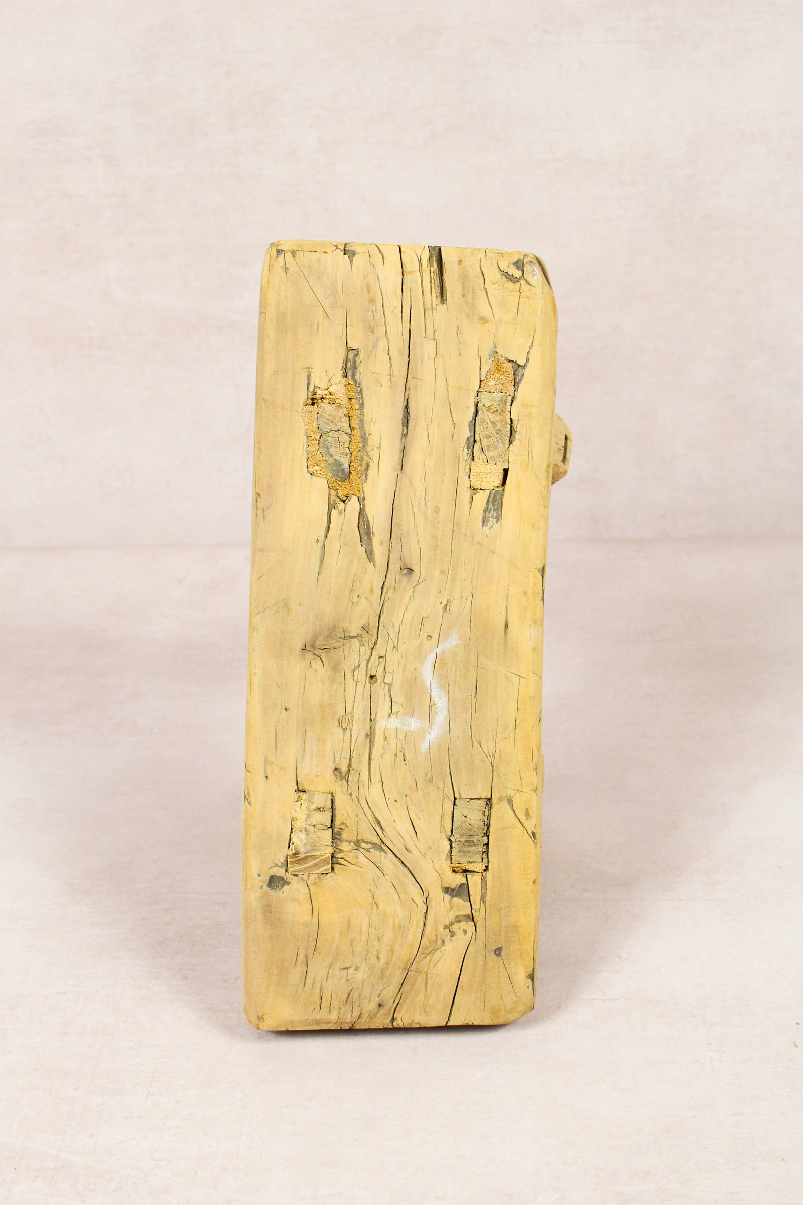 Small vintage rustic reclaimed elm wood stool 252 – Botanical Boys