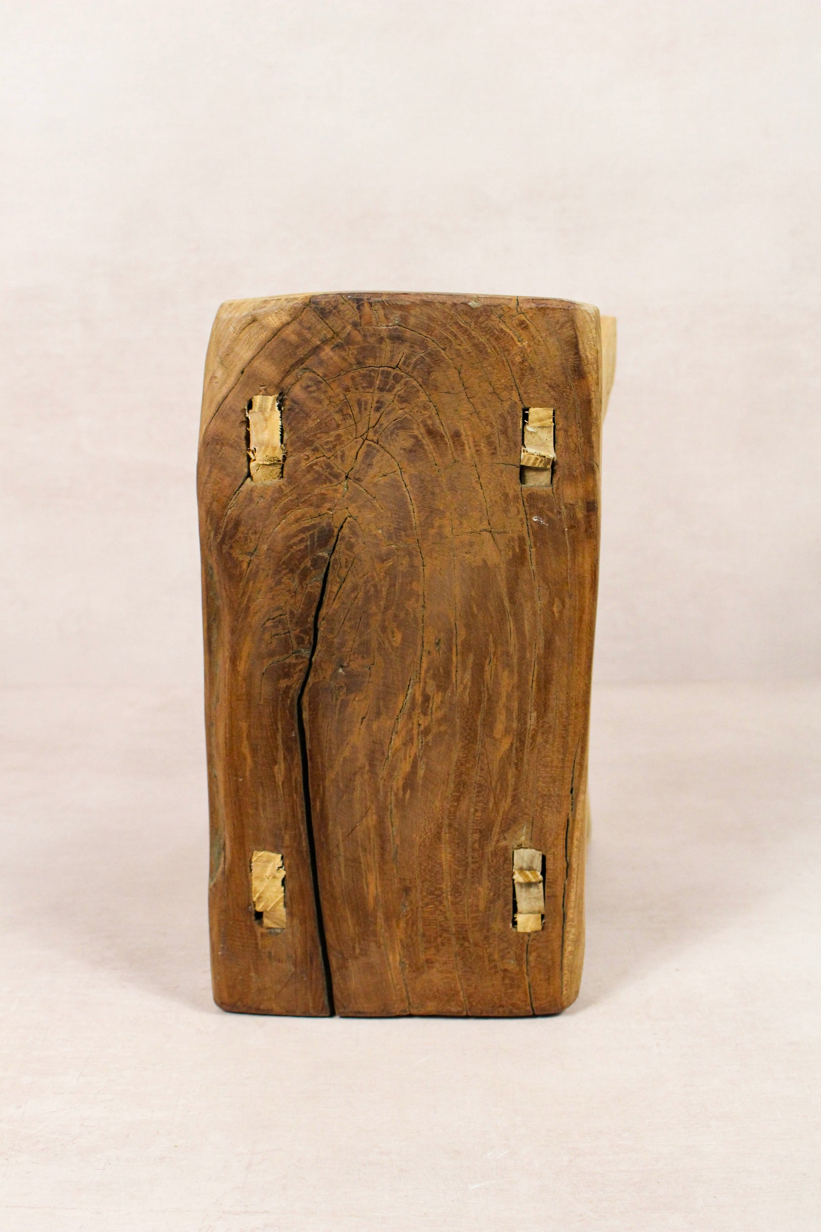 Small vintage rustic reclaimed elm wood stool 254 – Botanical Boys