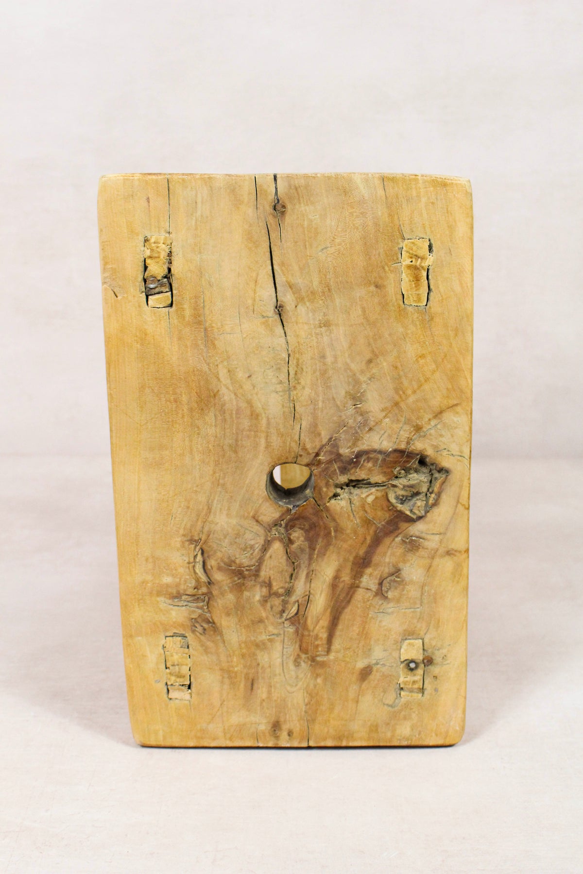 Small vintage rustic reclaimed elm wood stool 259 – Botanical Boys