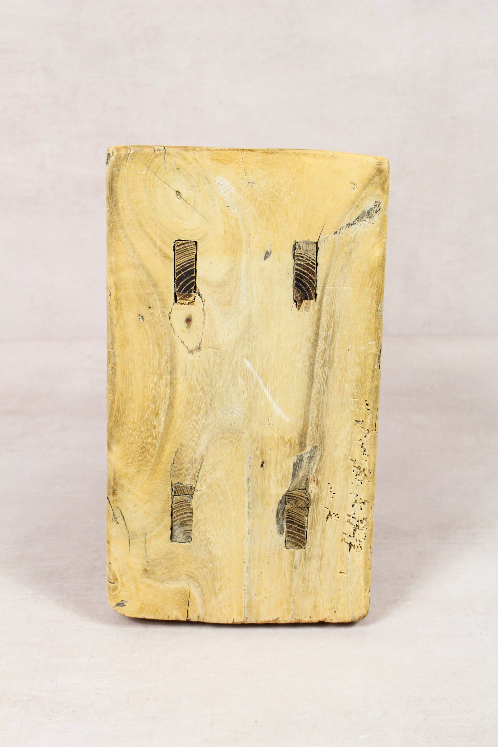 Small vintage rustic reclaimed elm wood stool 261 – Botanical Boys