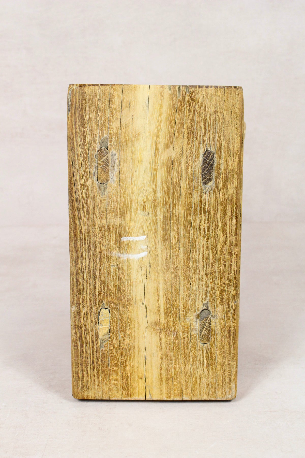 Small vintage rustic reclaimed elm wood stool 263 – Botanical Boys