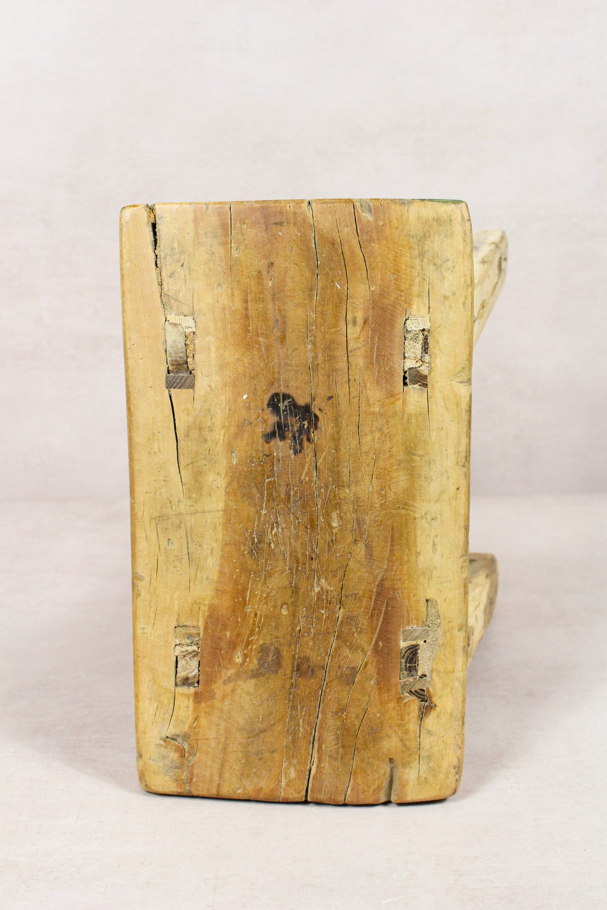 Small vintage rustic reclaimed elm wood stool 265 – Botanical Boys