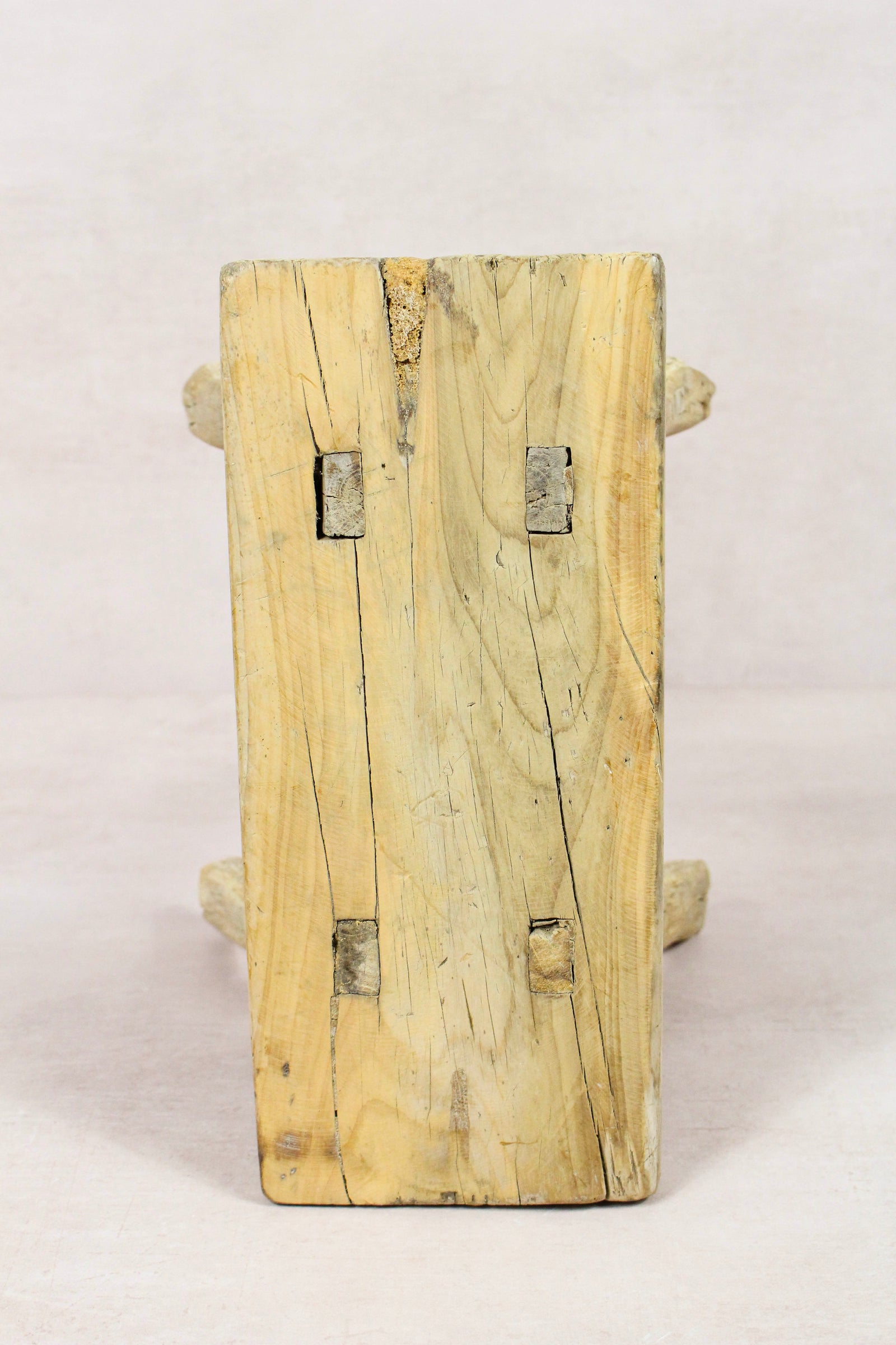 Small vintage rustic reclaimed elm wood stool 267 – Botanical Boys