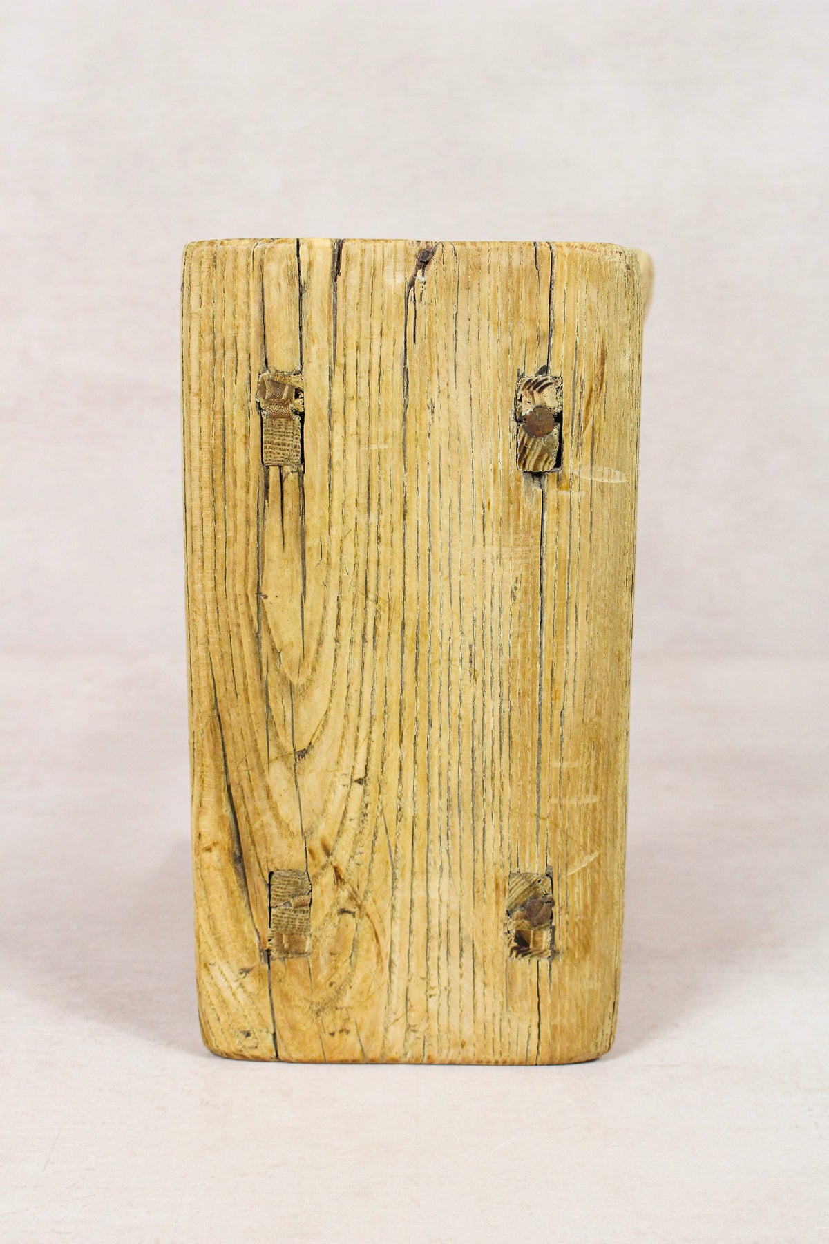 Small vintage rustic reclaimed elm wood stool 268 – Botanical Boys