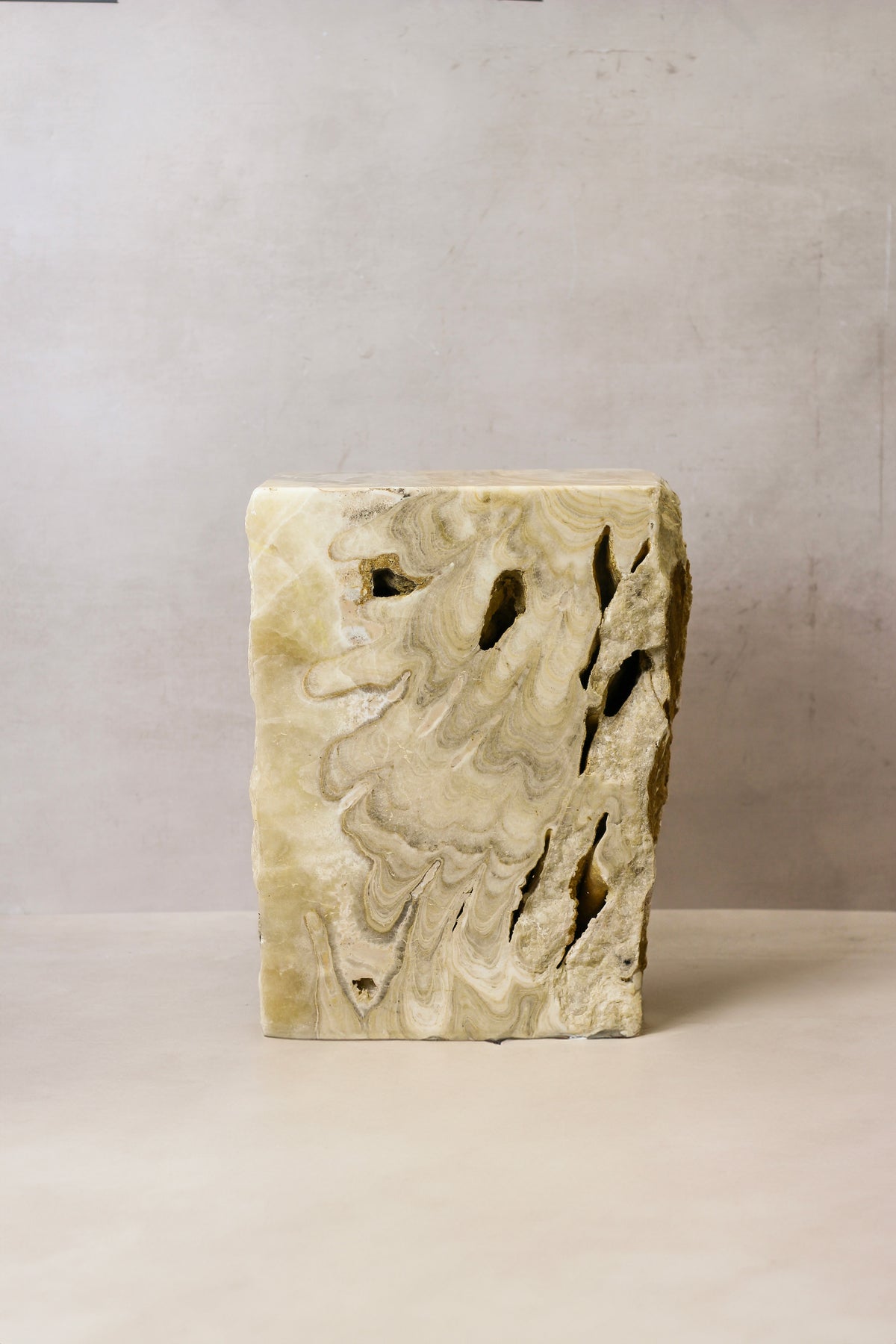 Onyx Side Table Pedestal Raw - Solid - No 5