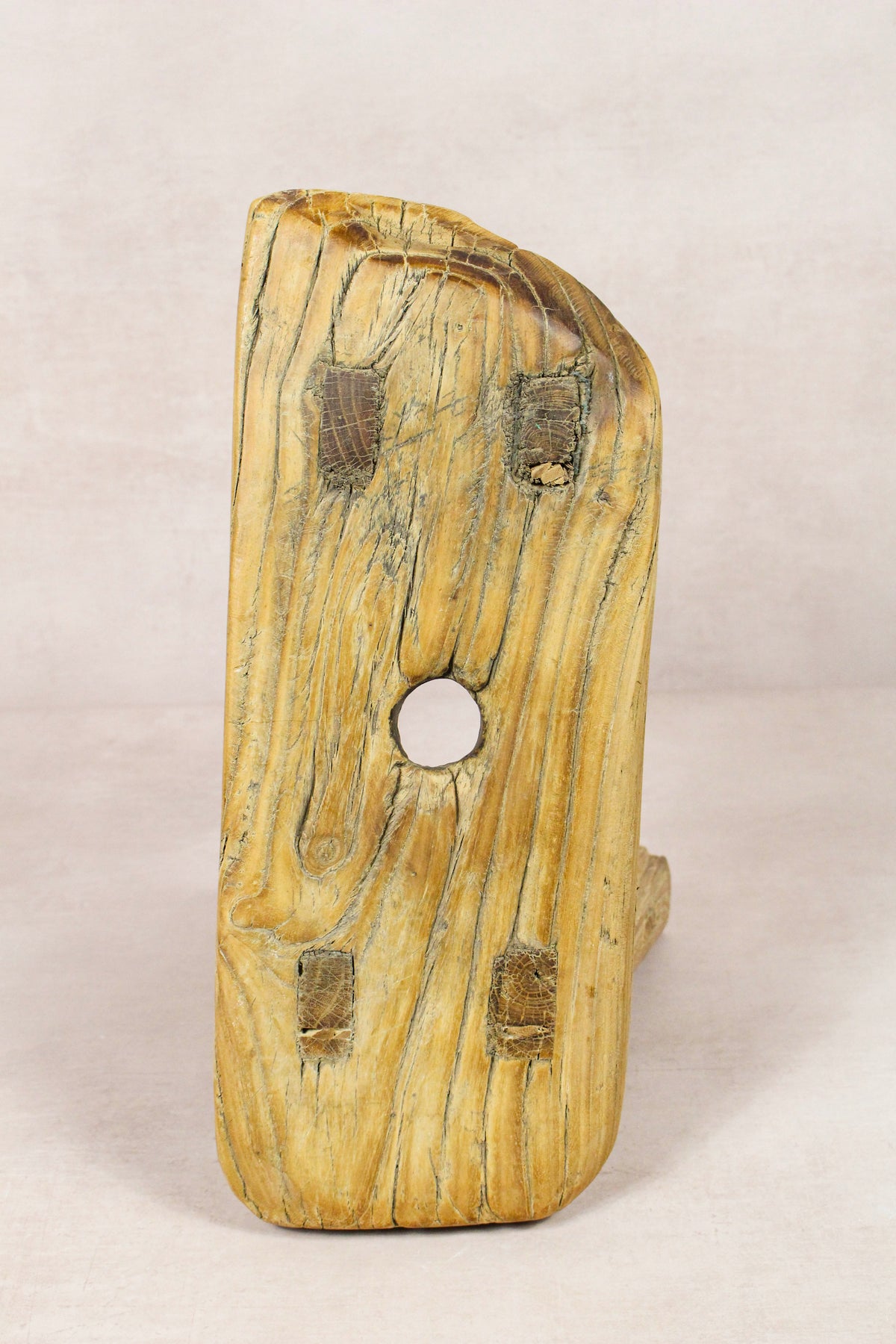 Small vintage rustic reclaimed elm wood stool 274 – Botanical Boys
