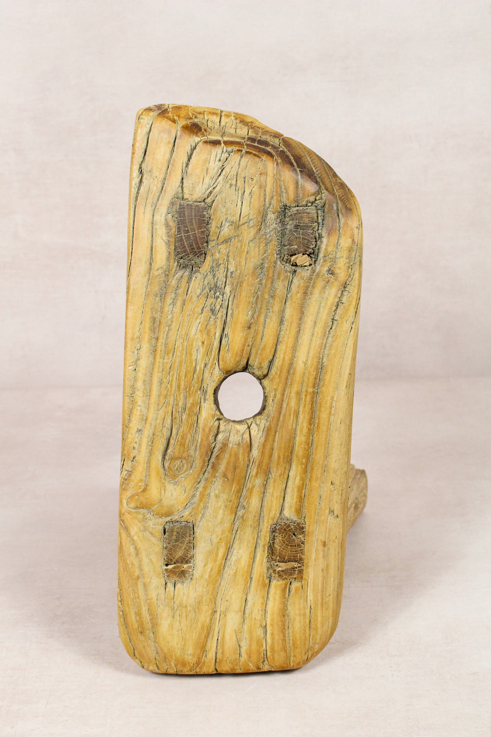 Small vintage rustic reclaimed elm wood stool 274 – Botanical Boys