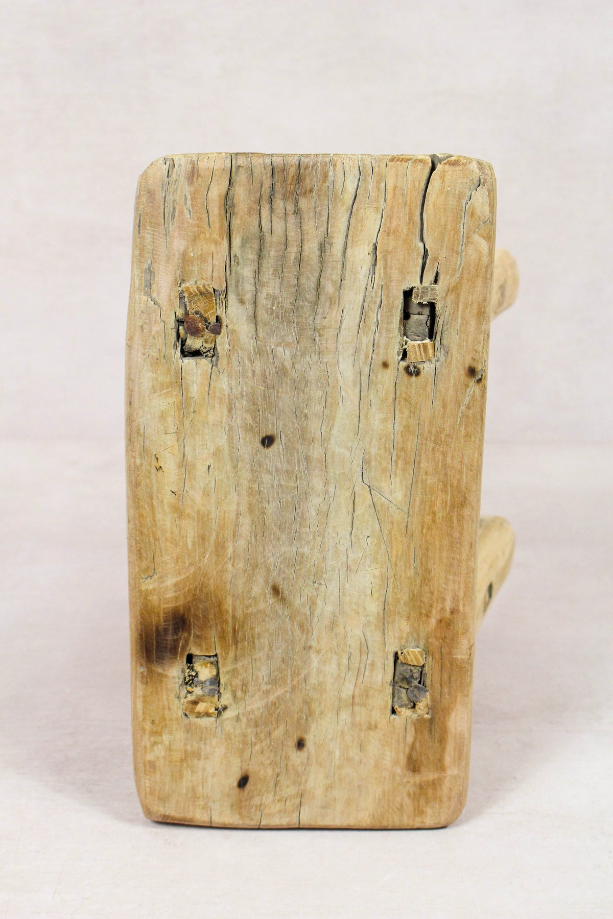 Small vintage rustic reclaimed elm wood stool 279 – Botanical Boys