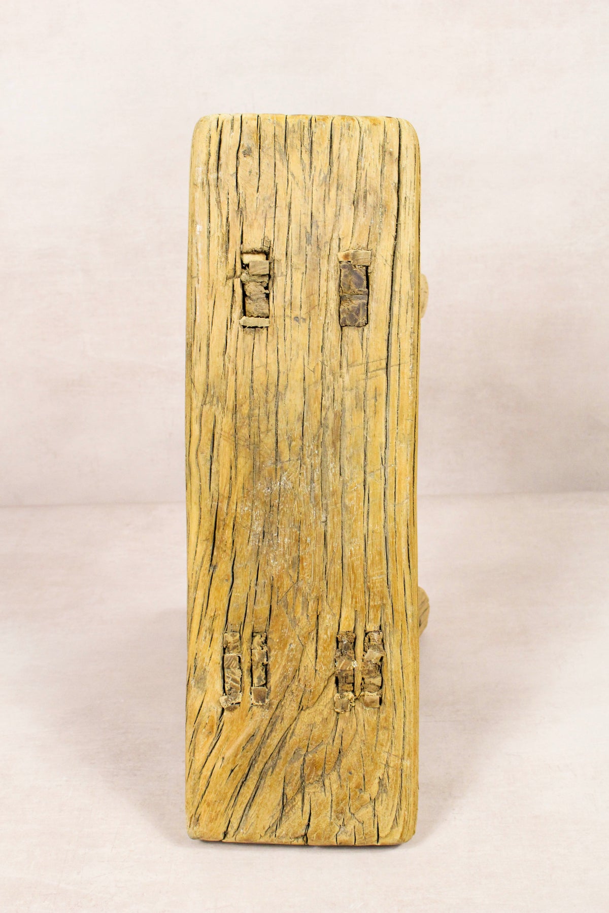 Small vintage rustic reclaimed elm wood stool 282 – Botanical Boys
