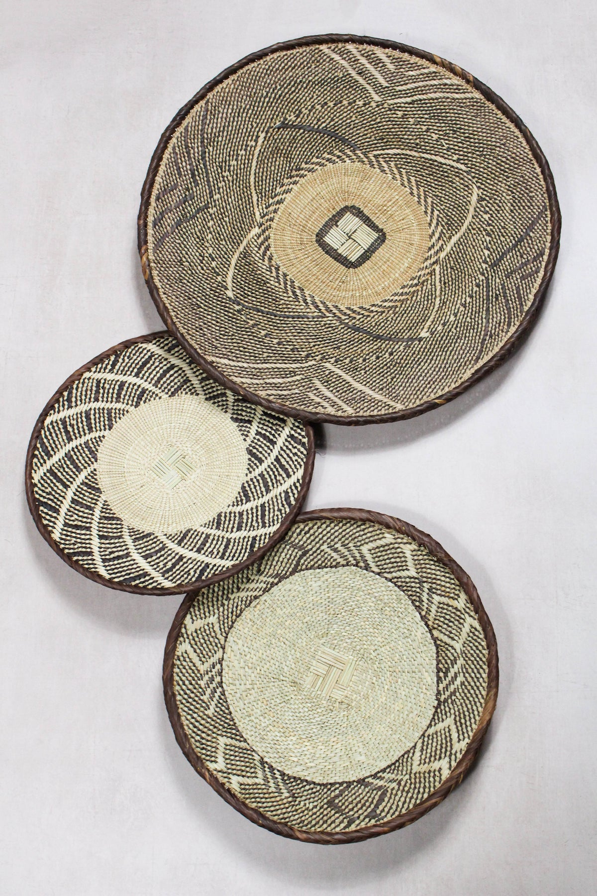 Set of handwoven Tonga baskets in Ilala palm, Zimbabwe (No 36)