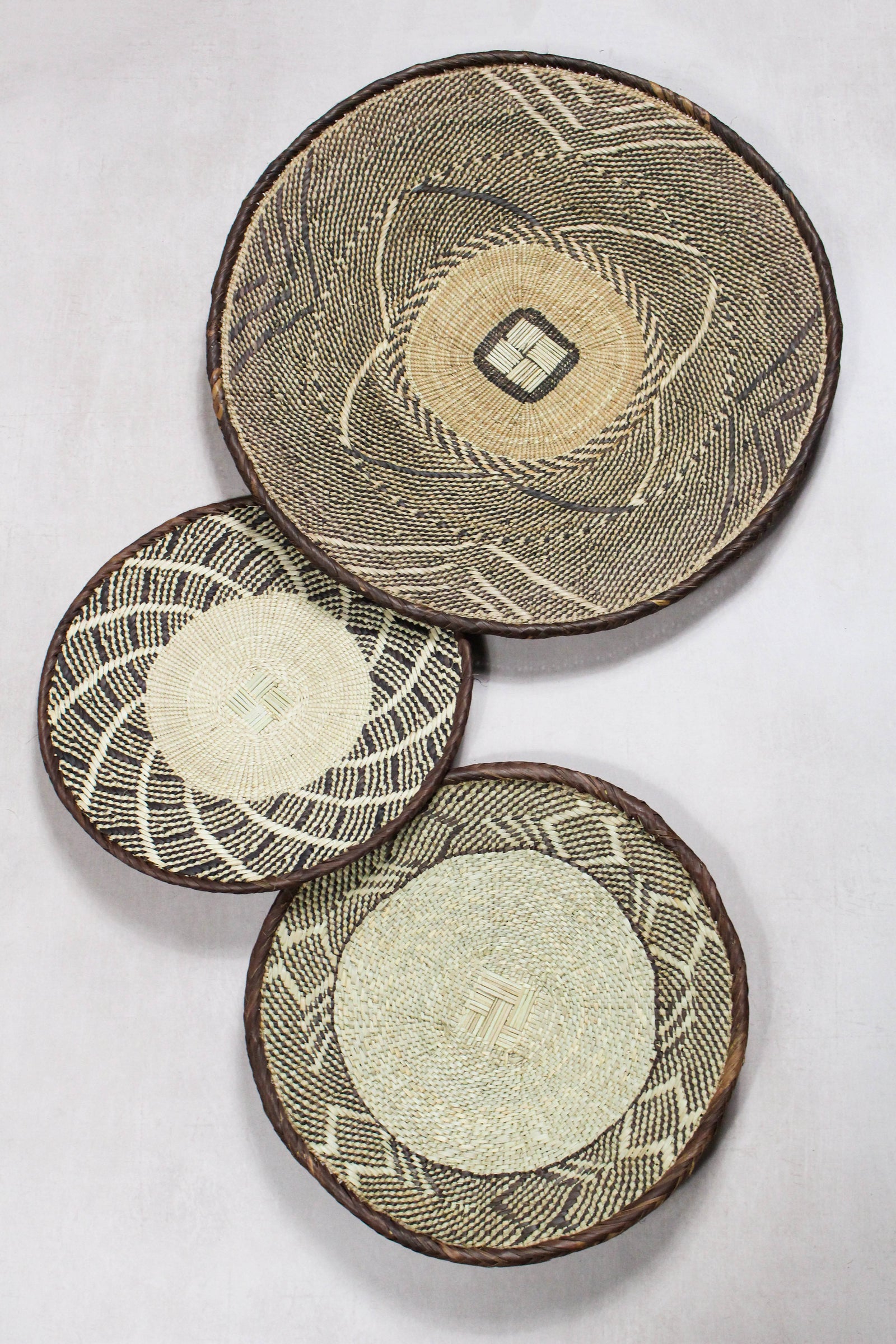 Set of handwoven Tonga baskets in Ilala palm, Zimbabwe (No 36)