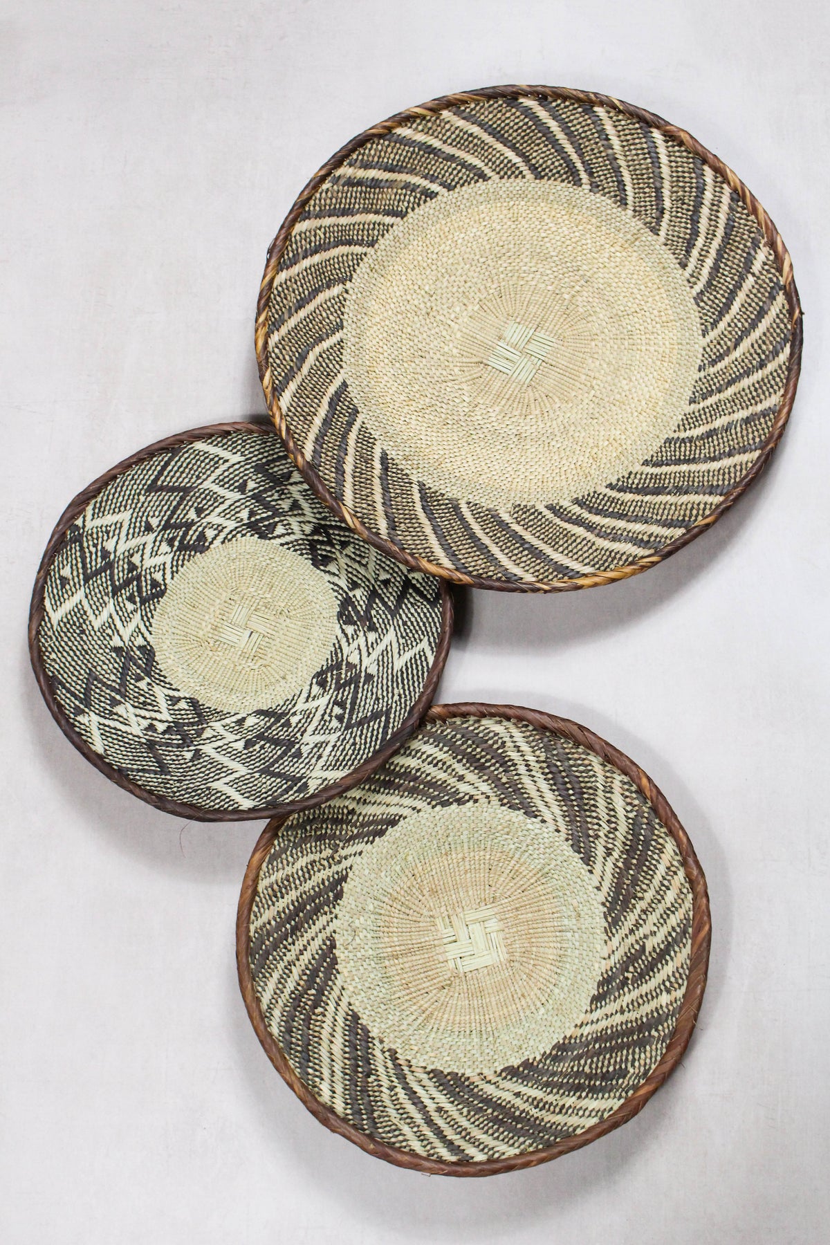 Set of handwoven Tonga baskets in Ilala palm, Zimbabwe (No 39)