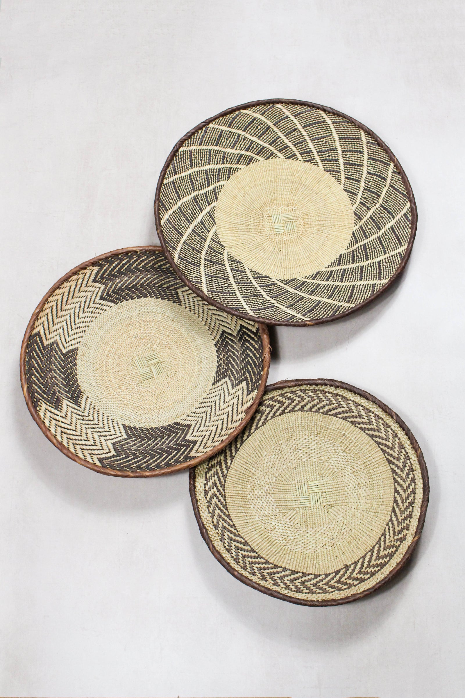 Set of handwoven Tonga baskets in Ilala palm, Zimbabwe (No 40)