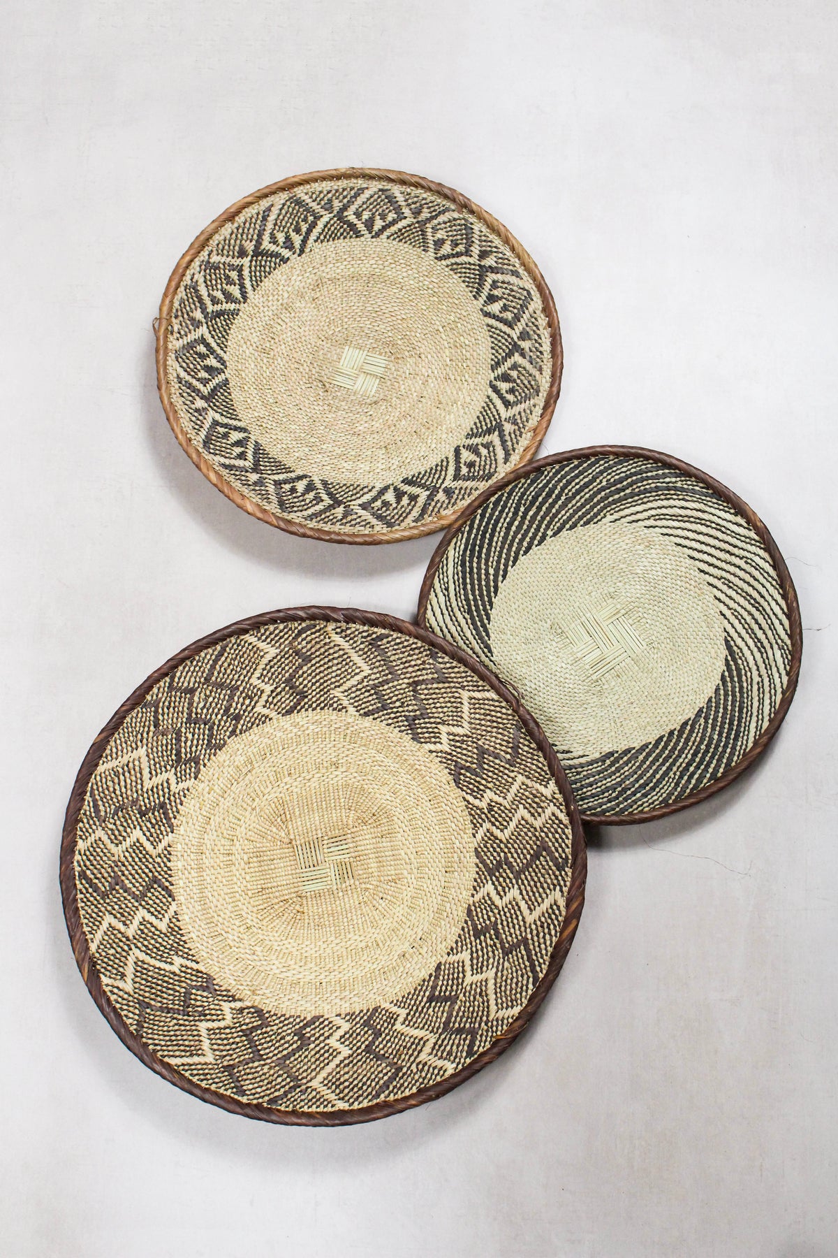 Set of handwoven Tonga baskets in Ilala palm, Zimbabwe (No 41)