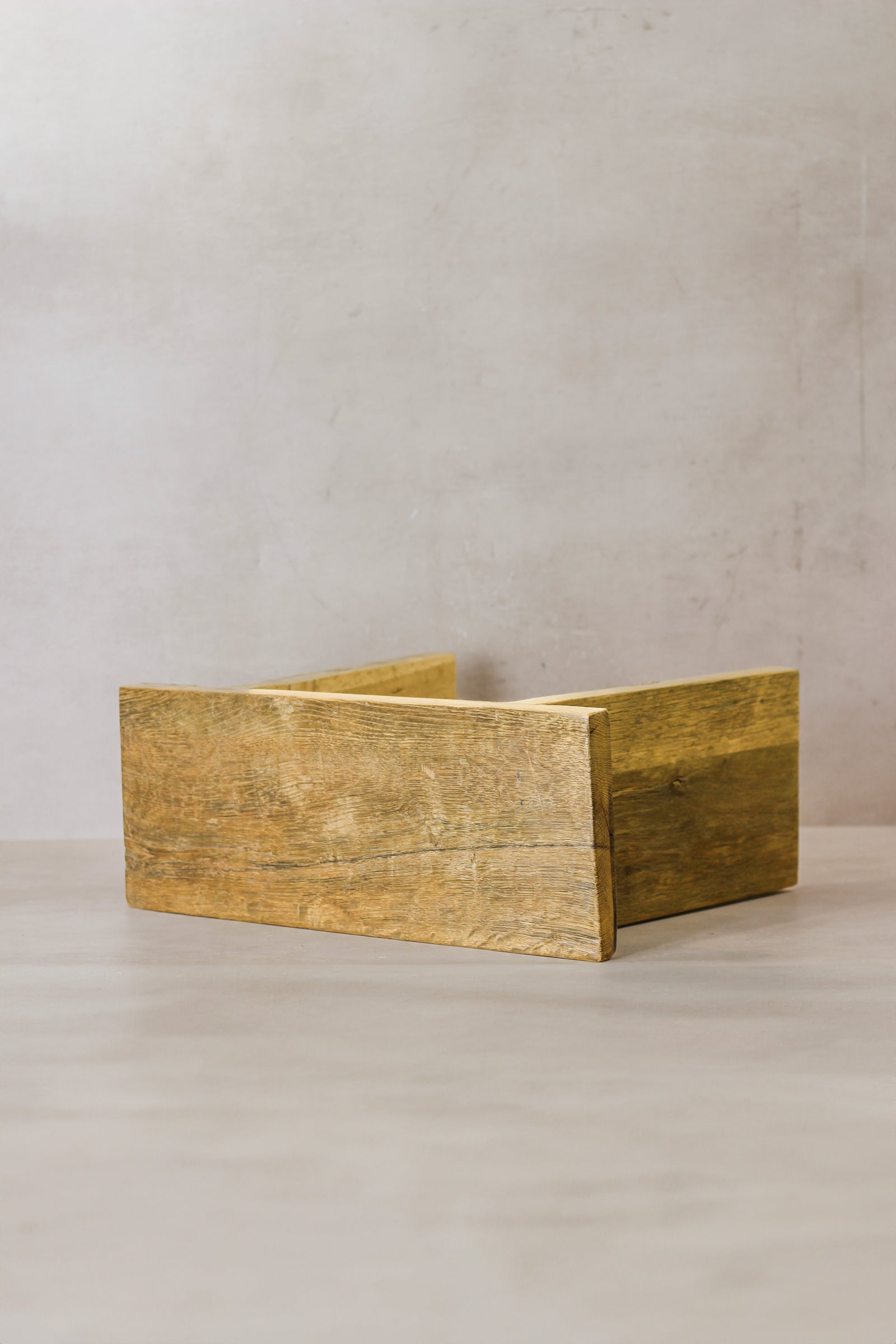 Vintage Rustic Square Elm Wood Stool - No 5