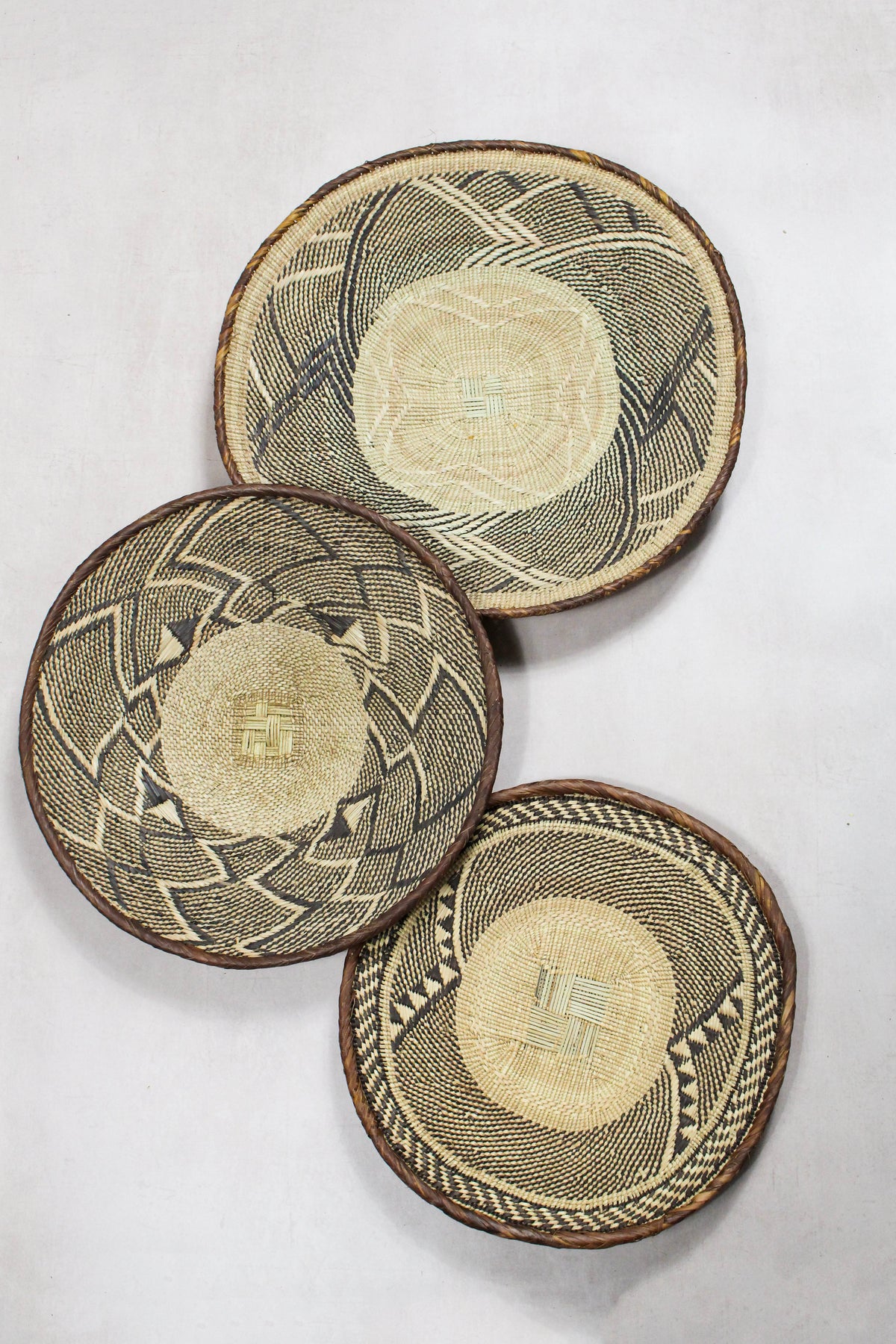 Set of handwoven Tonga baskets in Ilala palm, Zimbabwe (No 45)