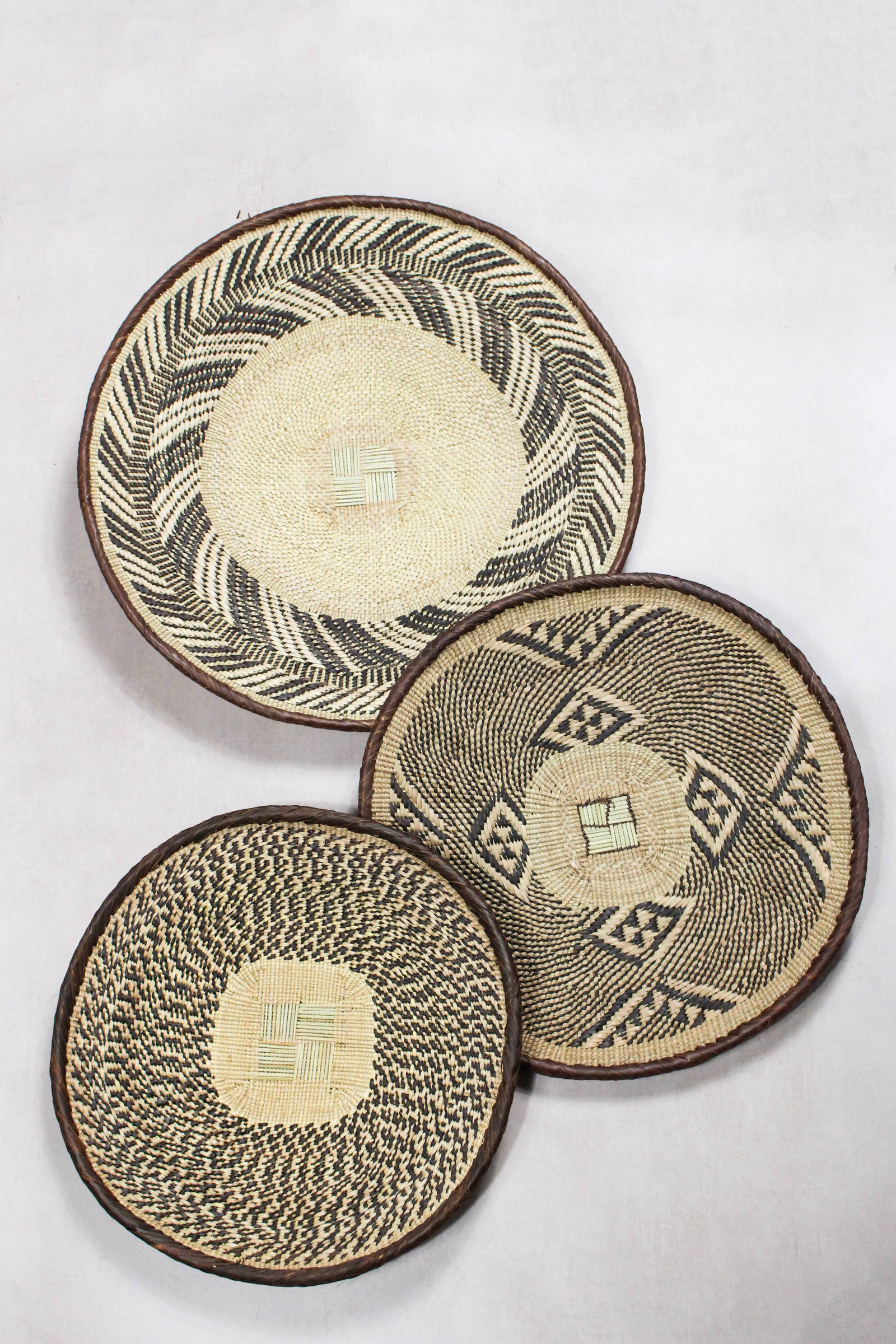 Set of handwoven Tonga baskets in Ilala palm, Zimbabwe (No 47)