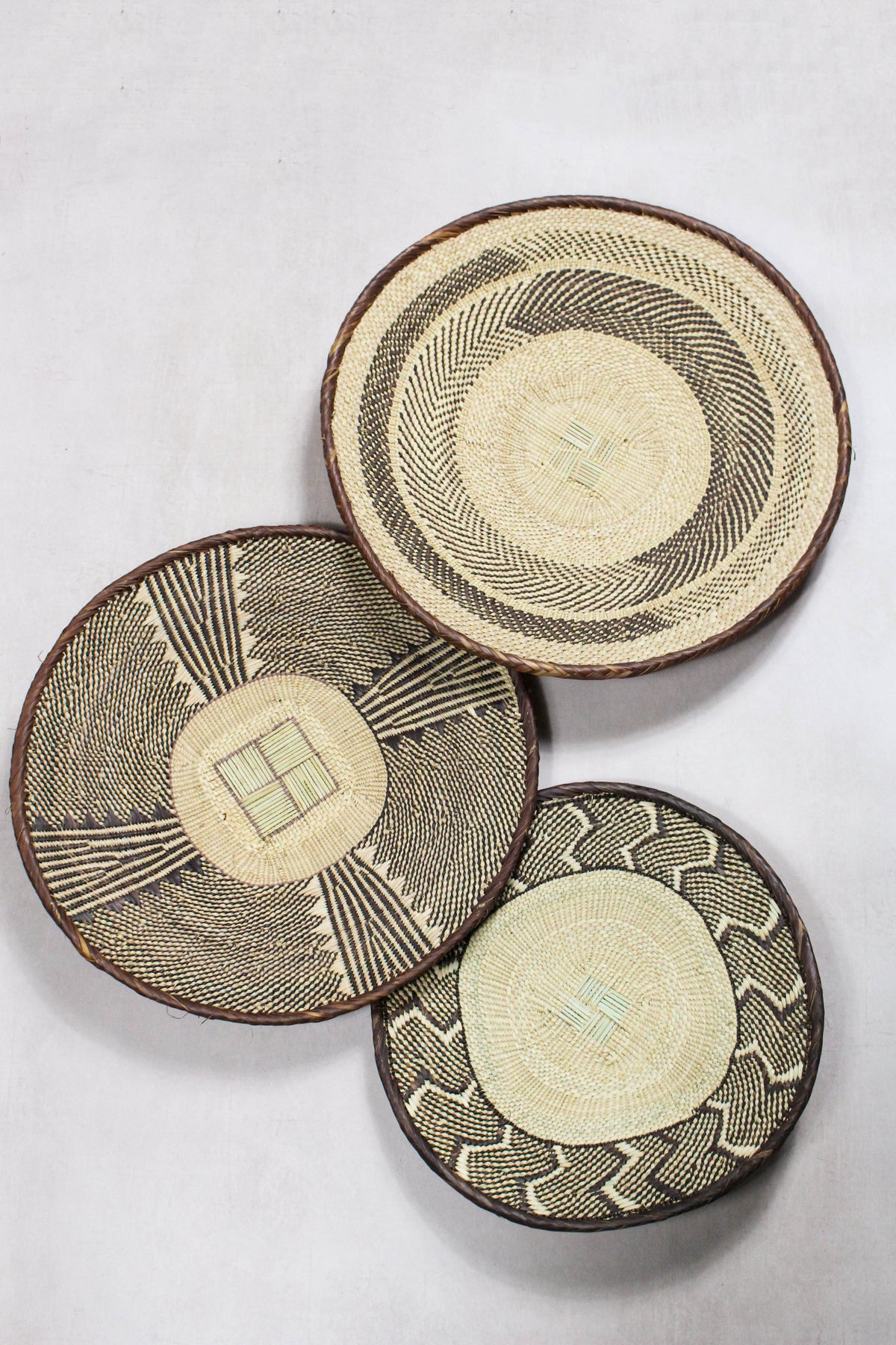 Set of handwoven Tonga baskets in Ilala palm, Zimbabwe (No 49)