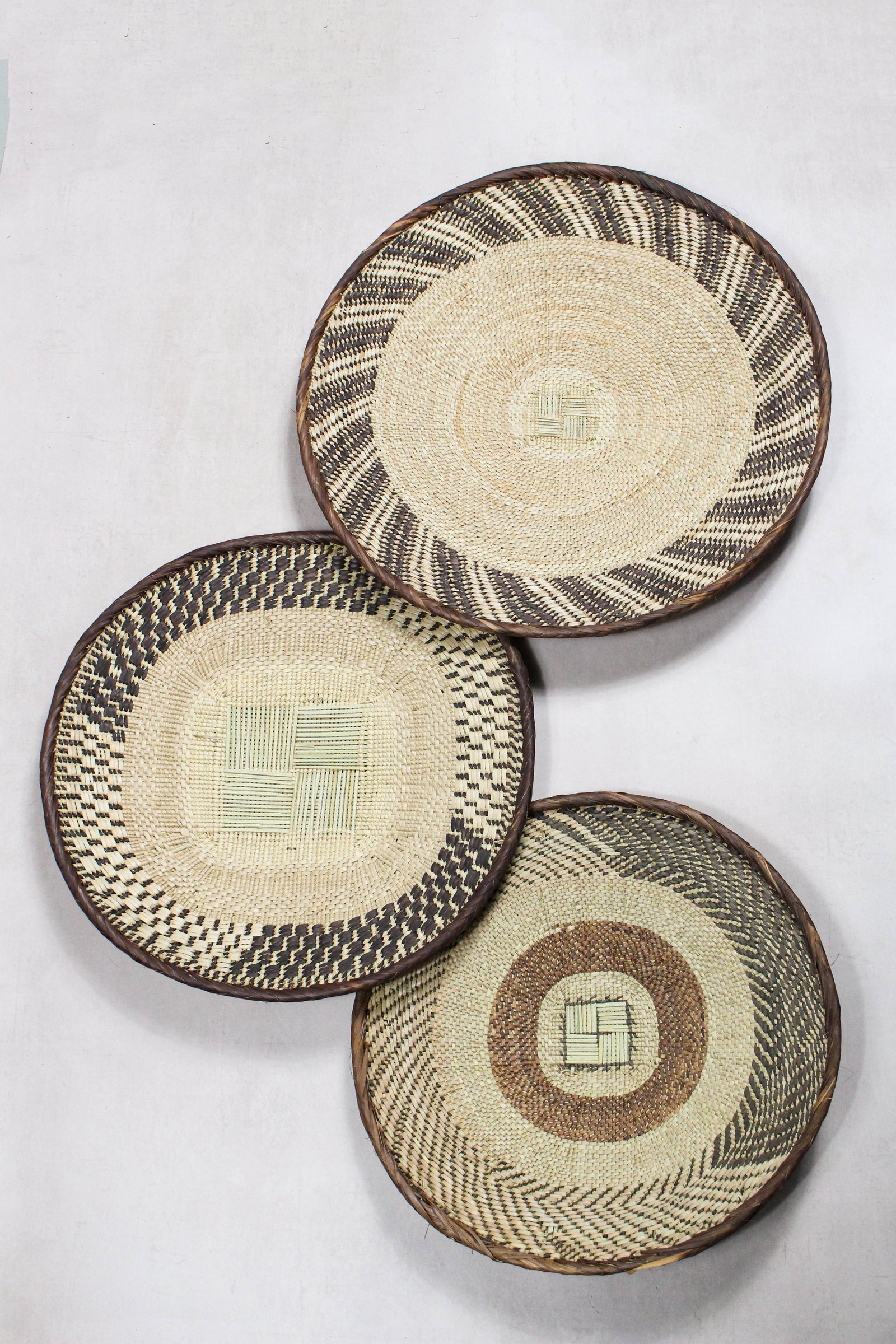 Set of handwoven Tonga baskets in Ilala palm, Zimbabwe (No 50)