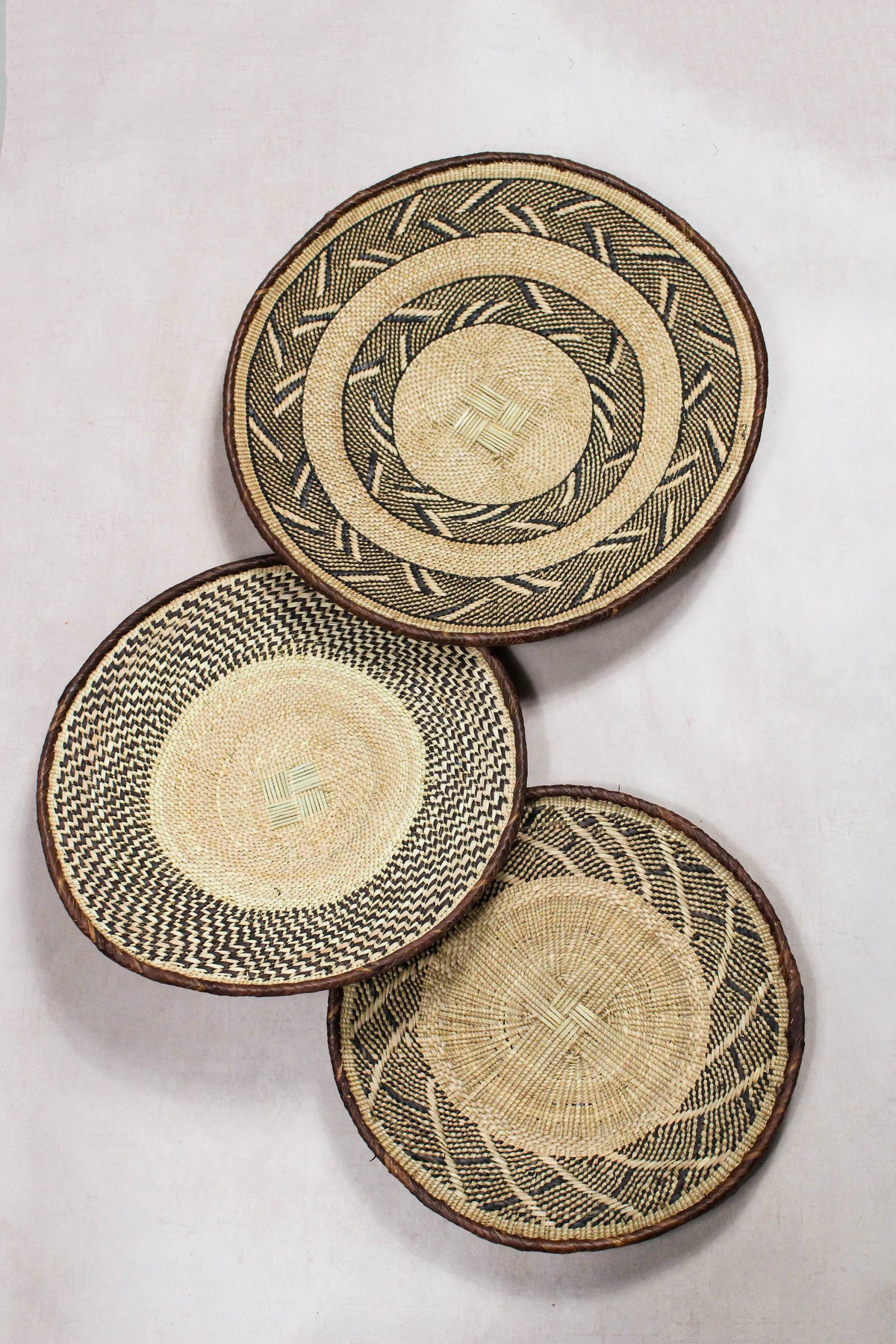 Set of handwoven Tonga baskets in Ilala palm, Zimbabwe (No 74)