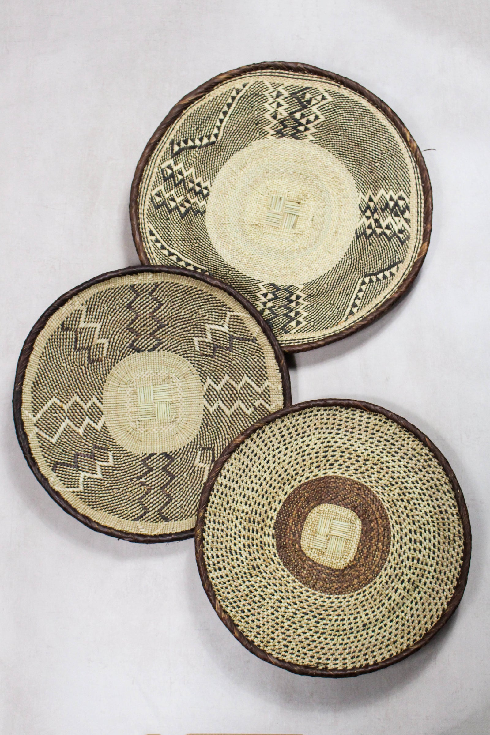 Set of handwoven Tonga baskets in Ilala palm, Zimbabwe (No 77)