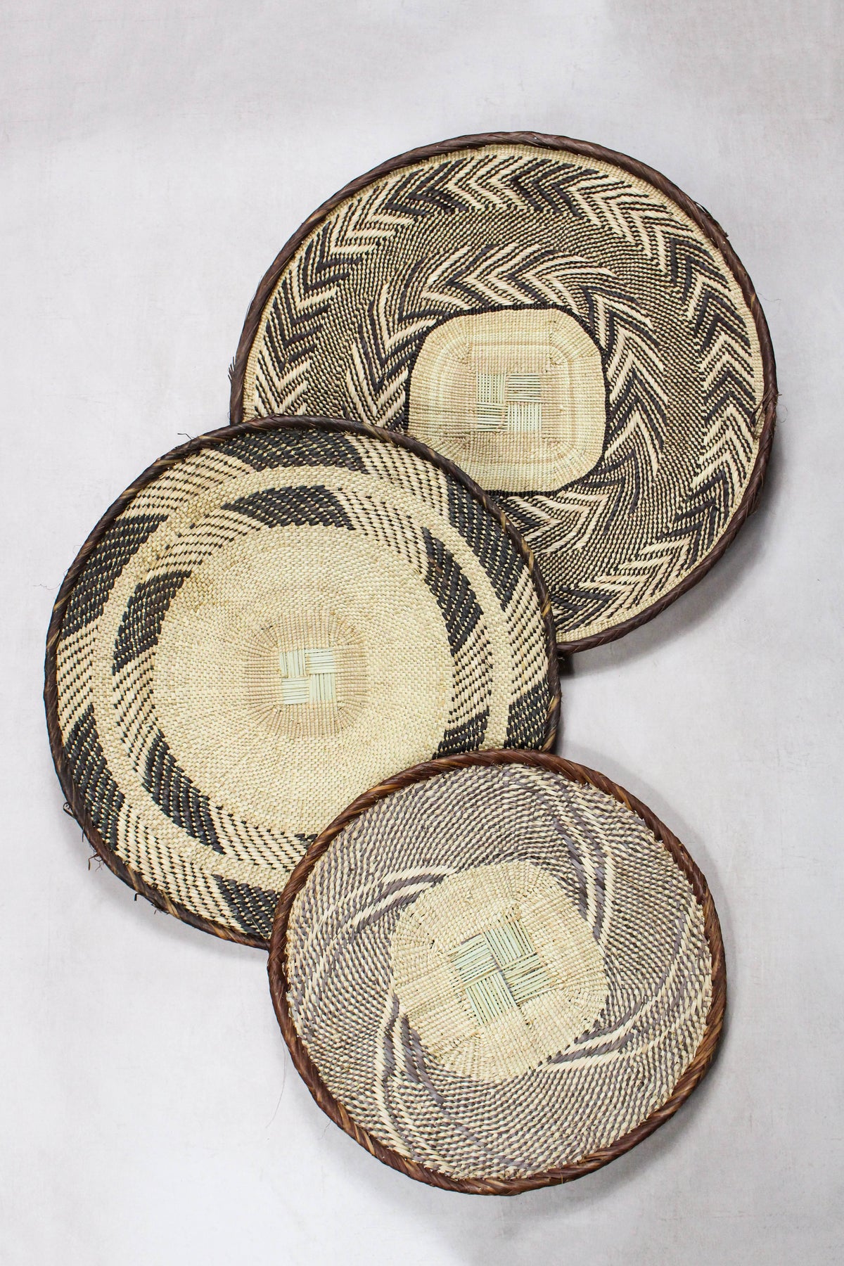 Set of handwoven Tonga baskets in Ilala palm, Zimbabwe (No 90)