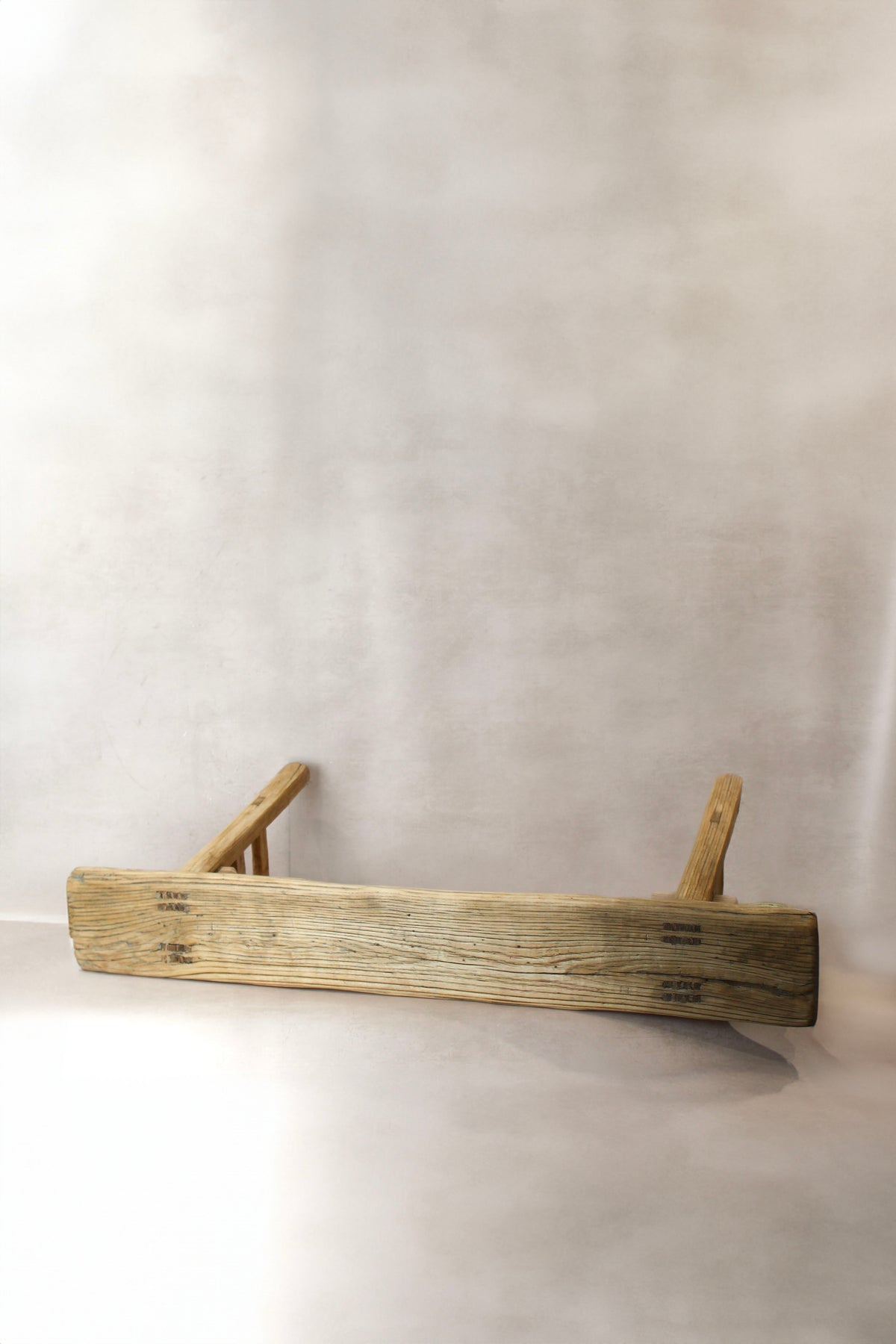 Antique Rustic Elm Wood Bench 01