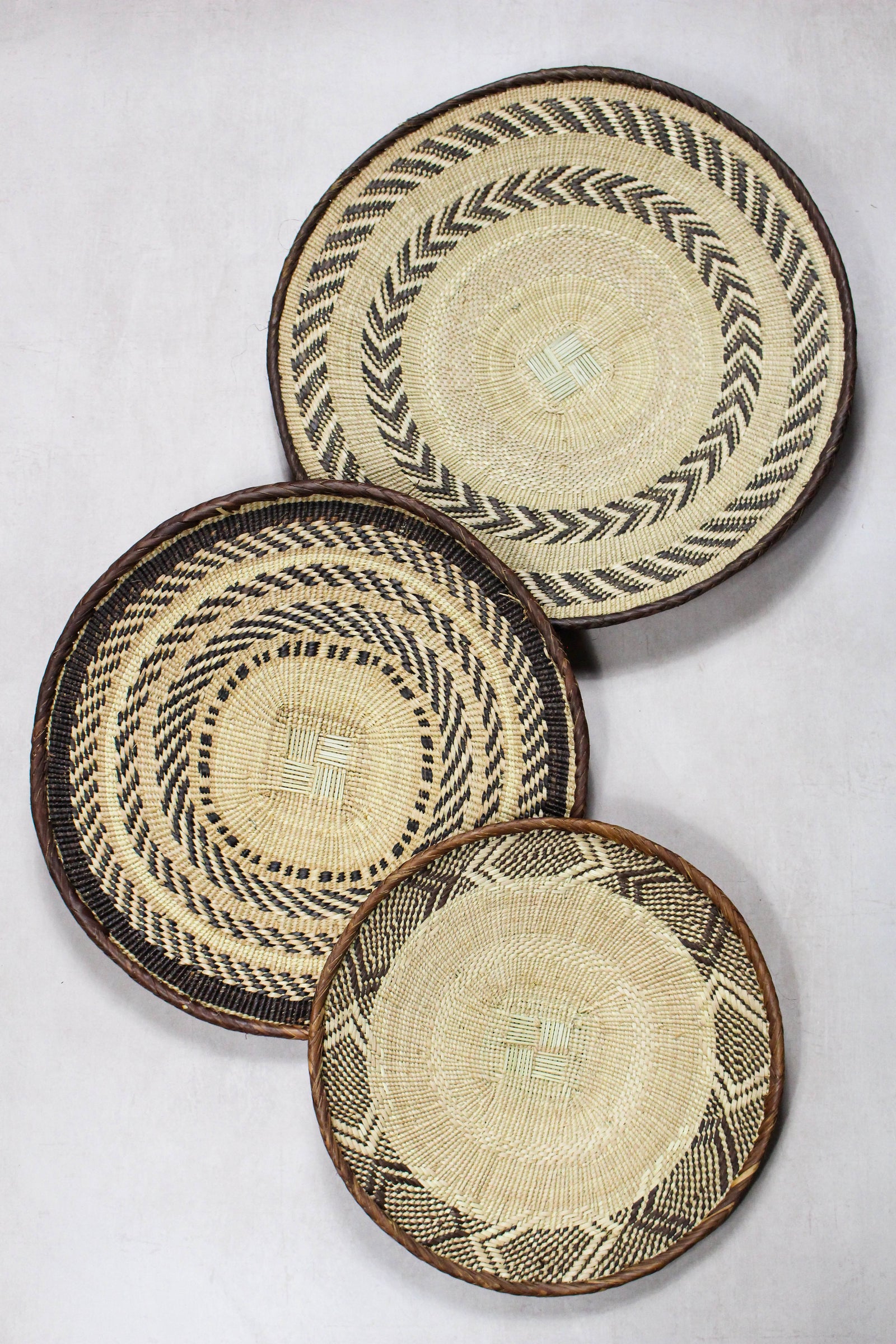 Set of handwoven Tonga baskets in Ilala palm, Zimbabwe (No 95)