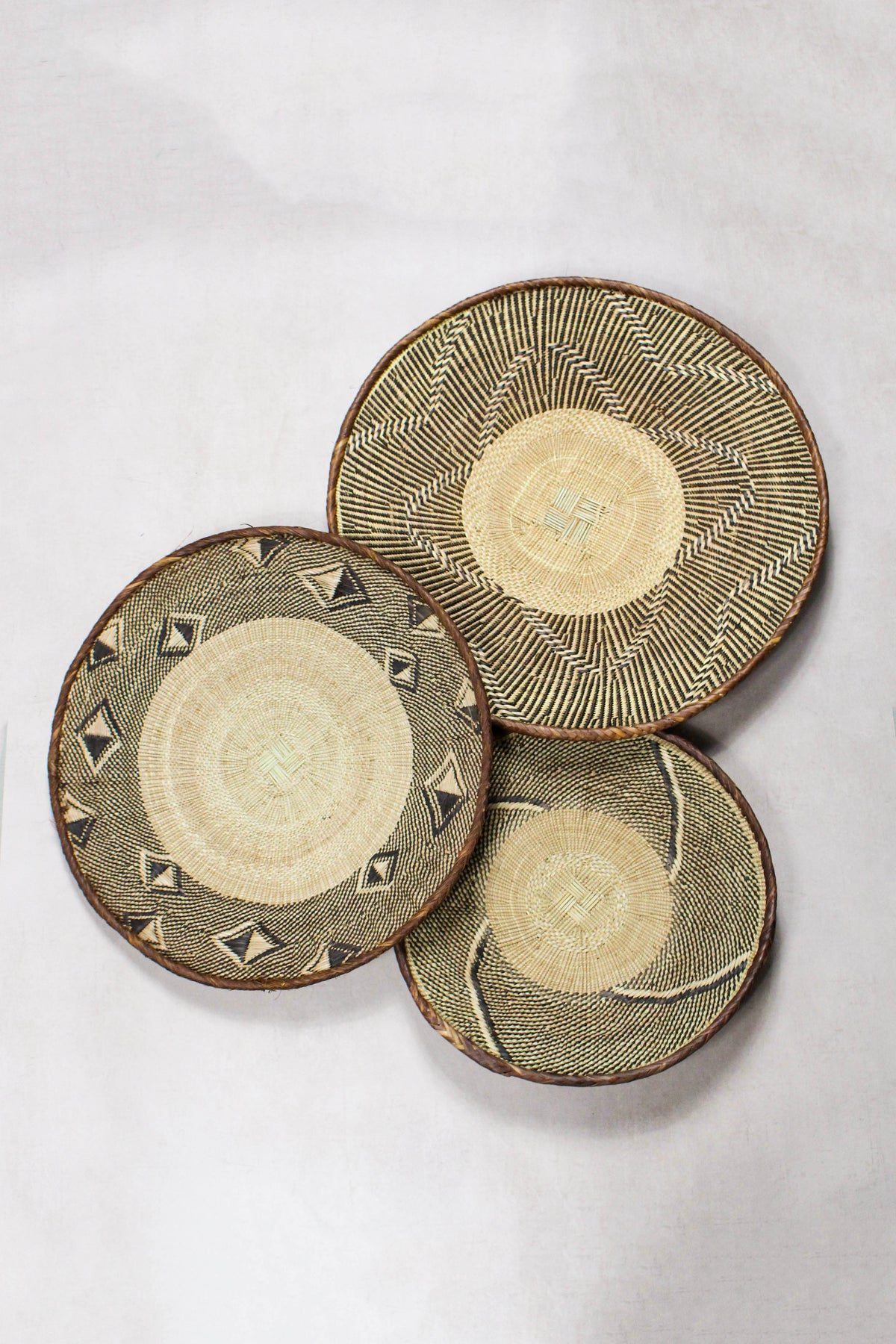 Set of handwoven Tonga baskets in Ilala palm, Zimbabwe (No 97)
