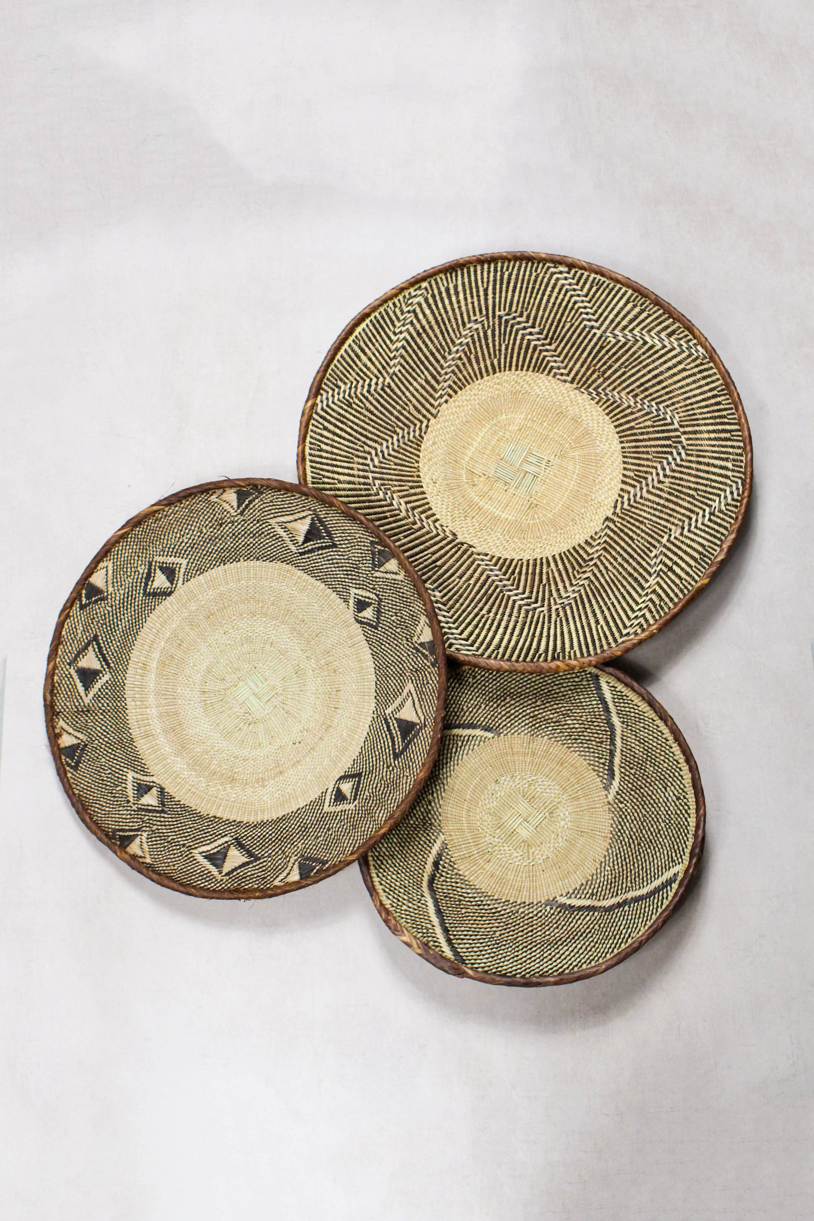 Set of handwoven Tonga baskets in Ilala palm, Zimbabwe (No 97)