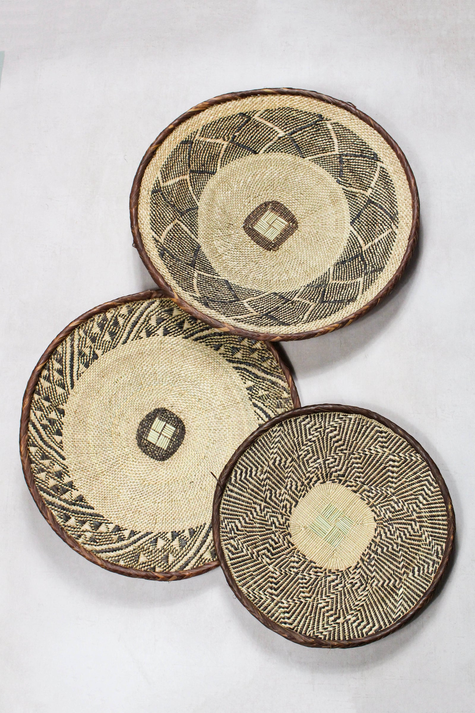 Set of handwoven Tonga baskets in Ilala palm, Zimbabwe (No 99)