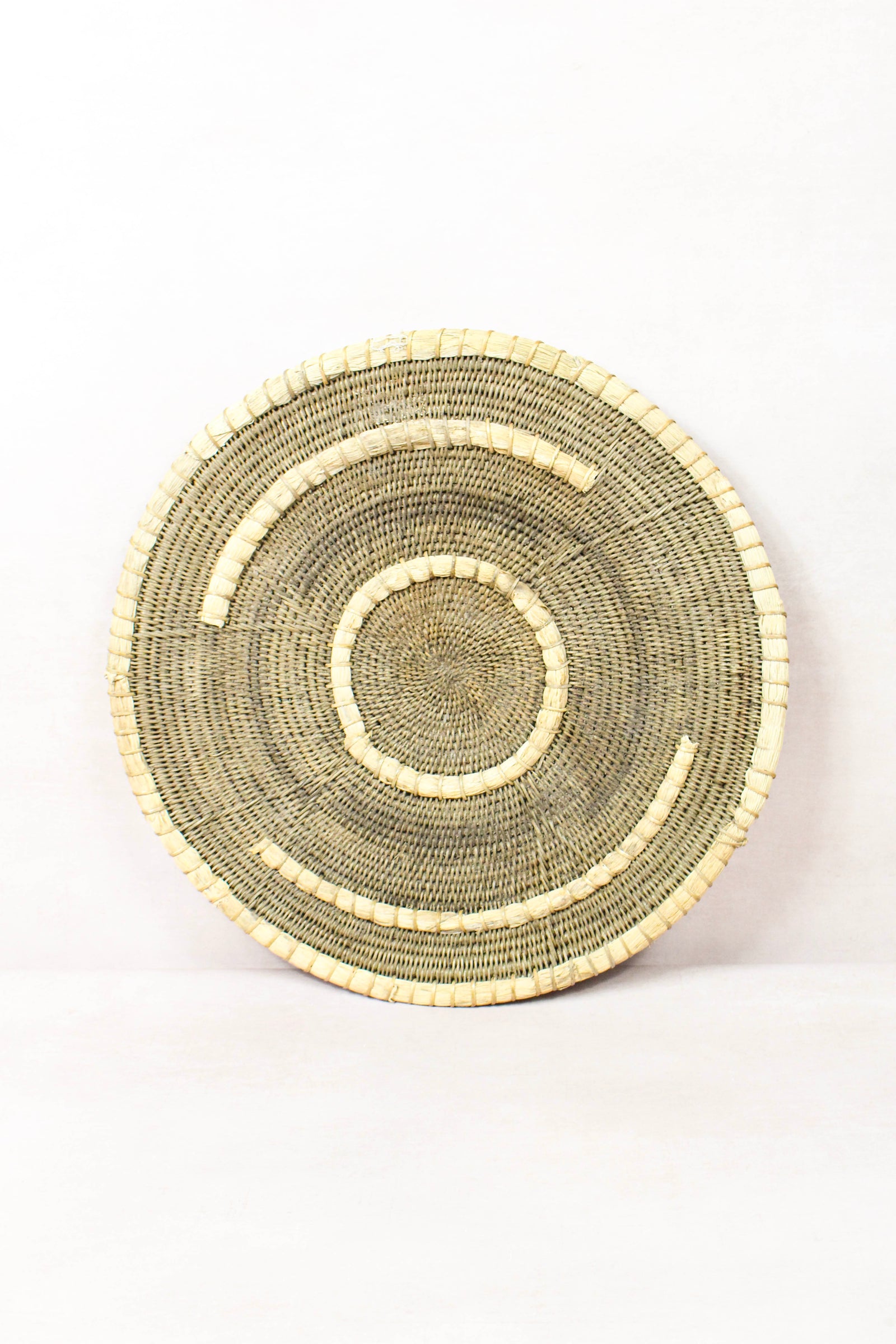 Vintage handwoven Makenge basket from Zambia made from natural tree roots