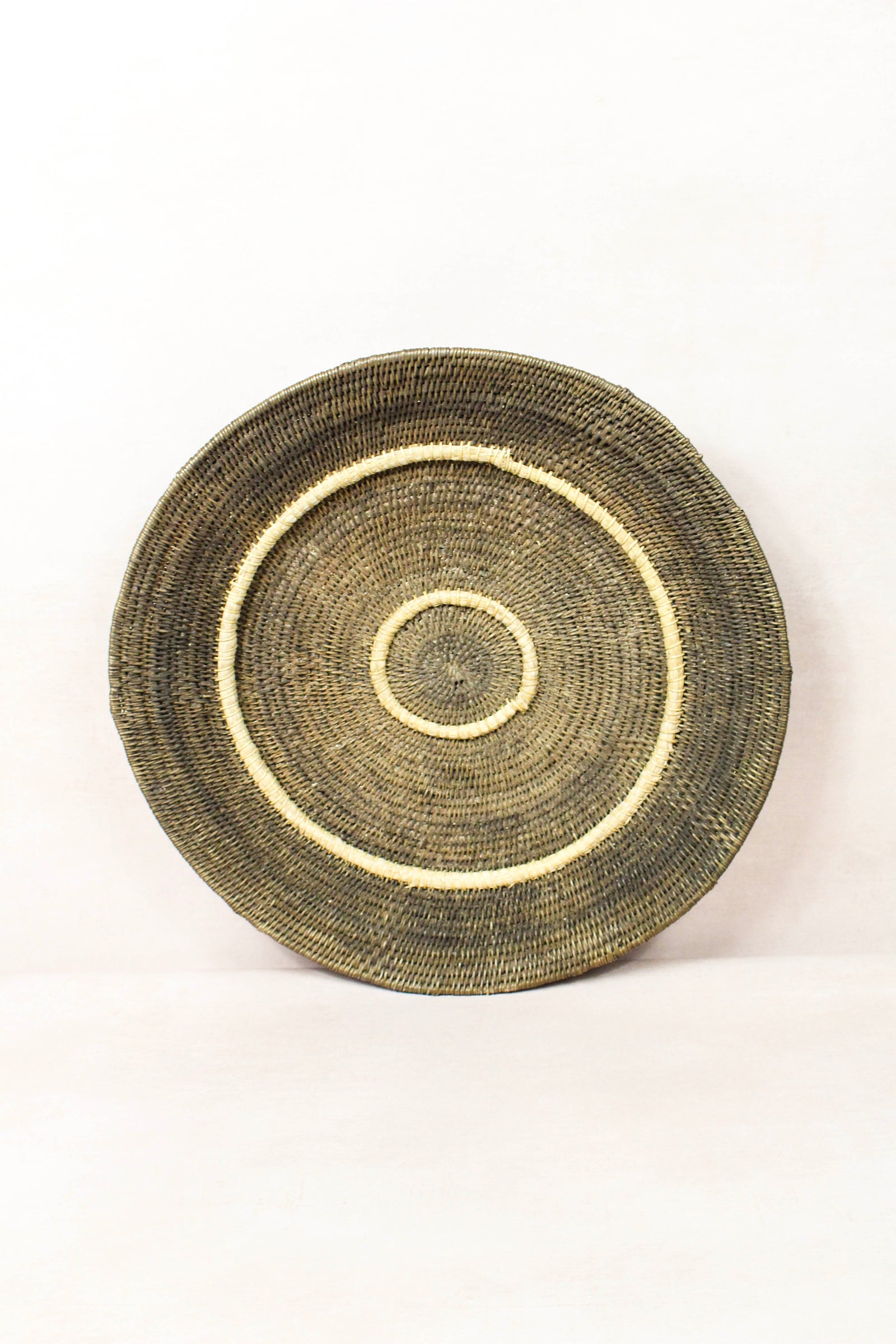 Vintage handwoven Makenge basket from Zambia made from natural tree roots