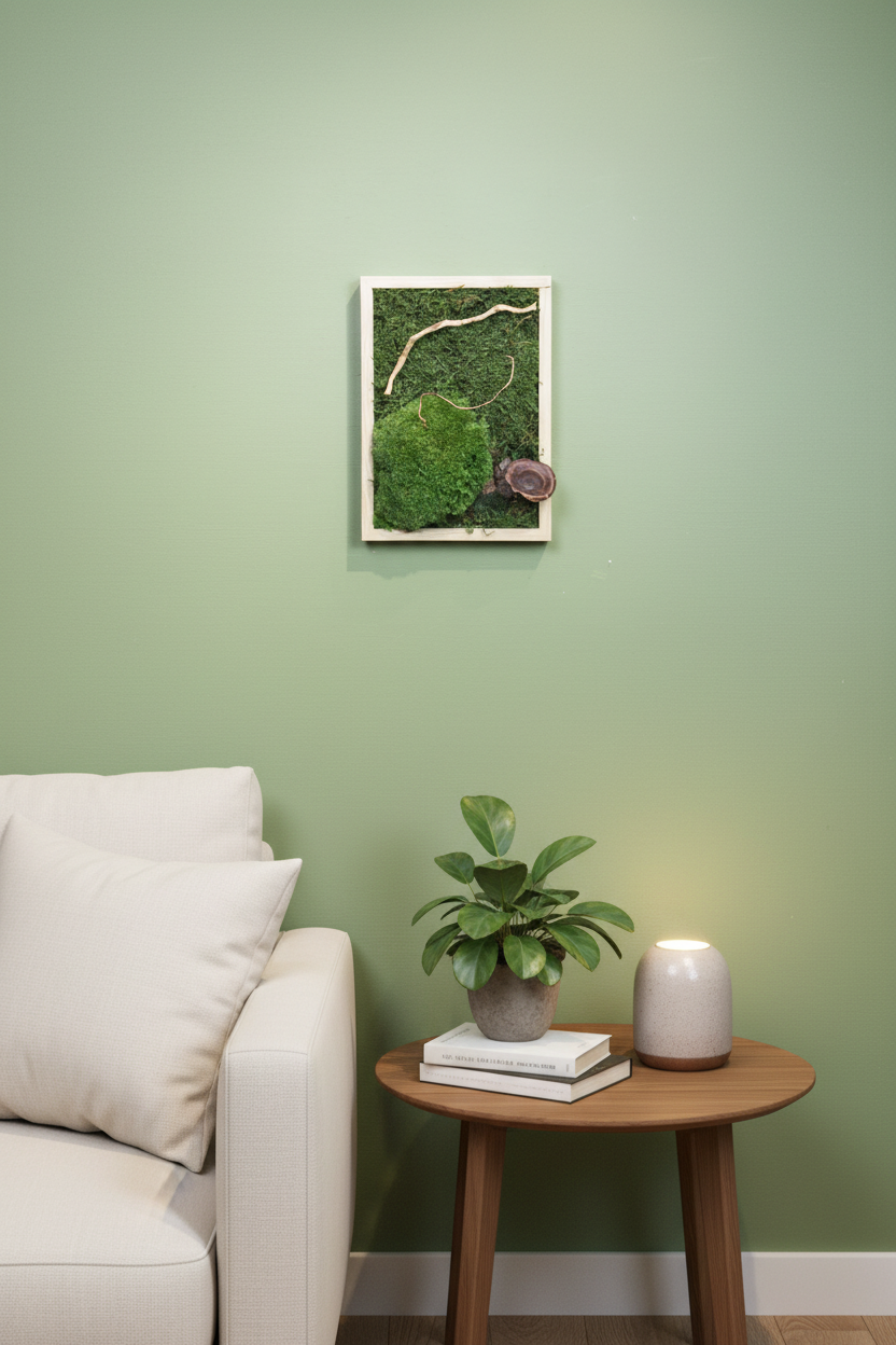Preserved Moss Art - Mushroom (Wooden Frame) A4