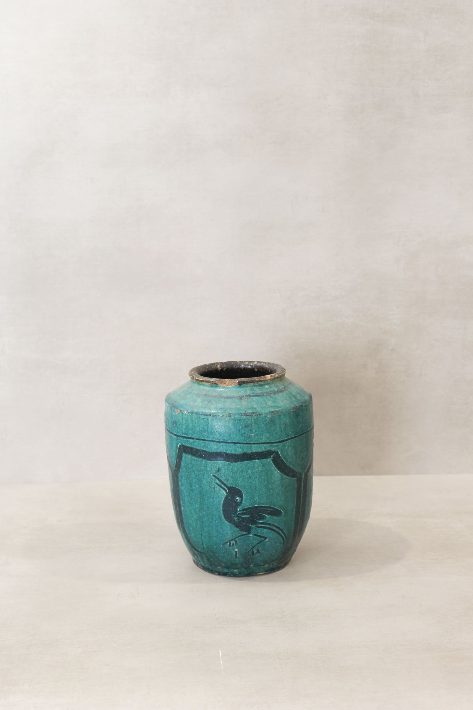 Vintage Emerald Green Pot - No 7