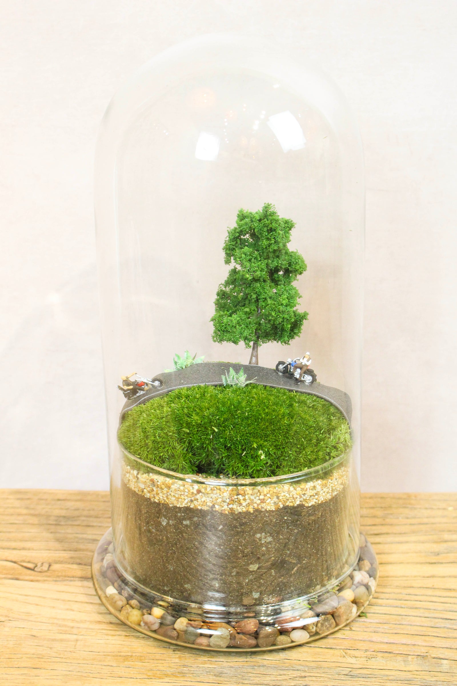Tall Terrarium Scene (Motorcyclists)